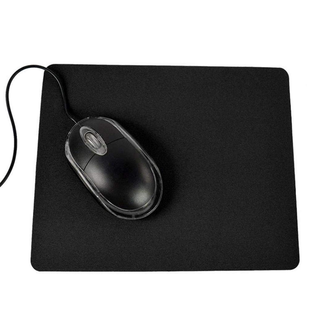 rutschfeste einfarbige rechteckige Mausunterlage Glatte Gaming-PC-Laptop-Mausunterlage Ultradünnes Computer-Mäusekissen Mousepad für Home-Office-Gaming Schwarz Langlebig und nützlich