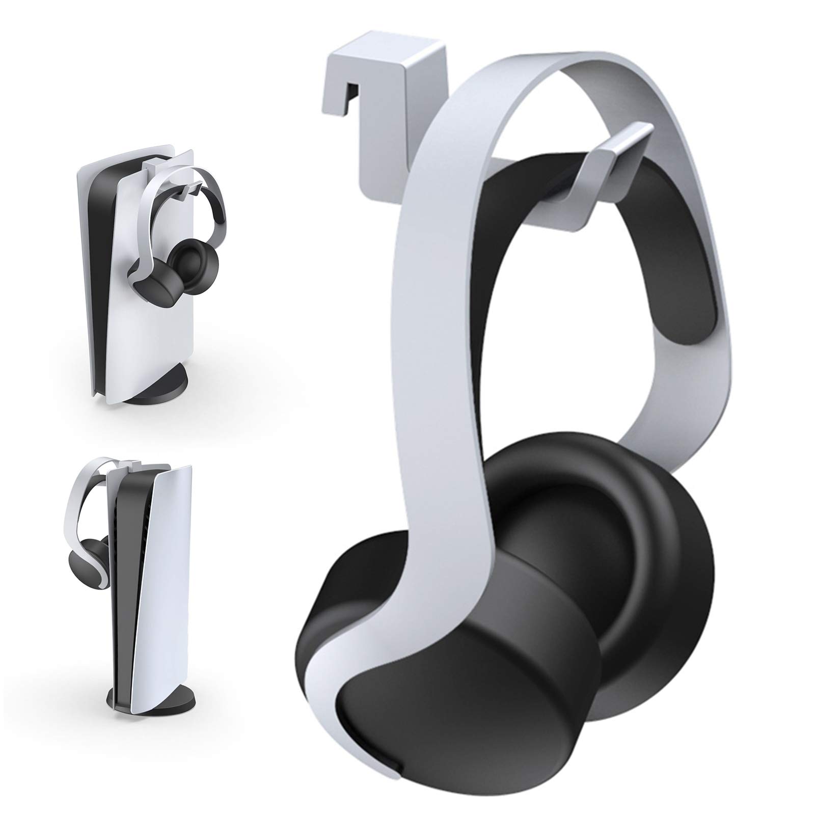 NexiGo PS5 Kopfhörer Halter, [Minimalistisches Design] Mini-Kopfhöreraufhänger mit Stützleiste, für Sony PlayStation 5 Gaming Headset, Weiß