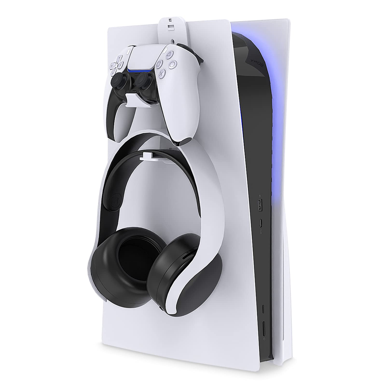 FYOUNG Universal Controller Headset Halterung Kompatibel mit PS5 Konsole, Wandhalterung für PS5 Controller Remote & Pulse 3D Headset Kopfhörer Halter Zubehör