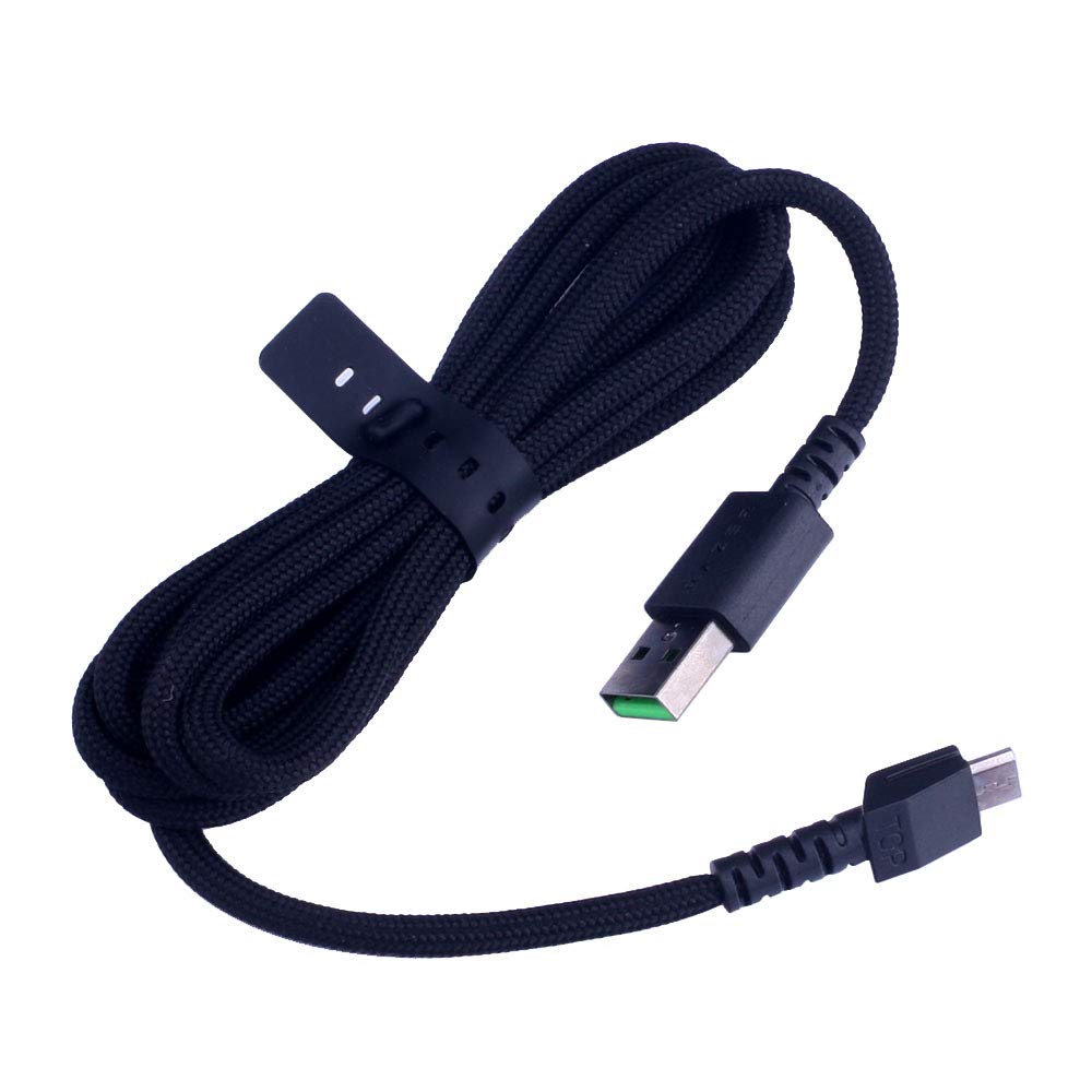 USB-Ladekabel, 1,9 m, Micro-USB, kompatibel mit Razer Viper Ultimate, Basilisk Naga Pro, DeathAdder V2 Pro, Gaming-Maus-Kabel (schwarz)