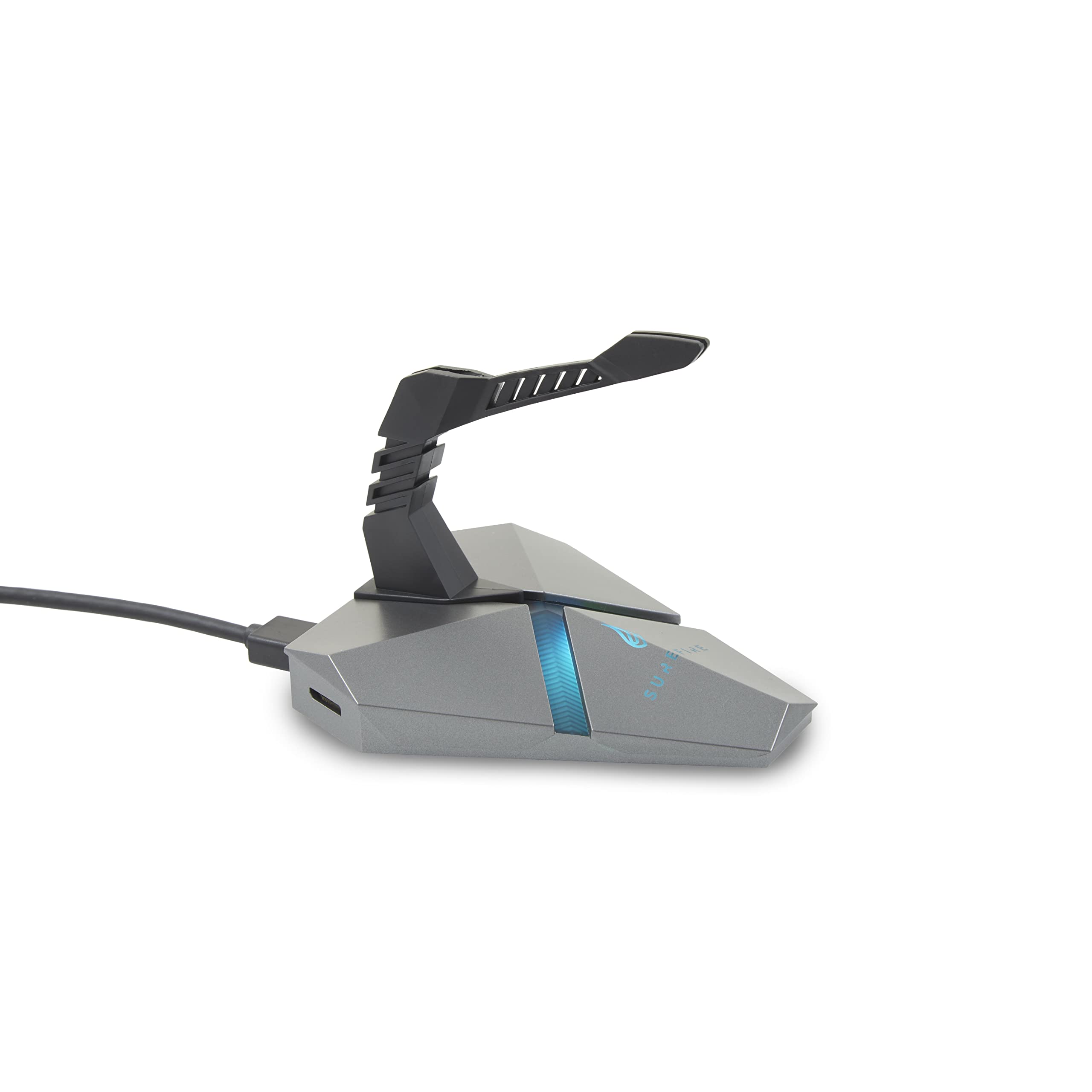 SureFire Axis Gaming Hub - Maus Bungee RGB mit 3x USB 3.2 Gen 1 Anschl├╝ssen, Mauskabelhalter, microSD-Steckplatz f├╝r PC & Notebook