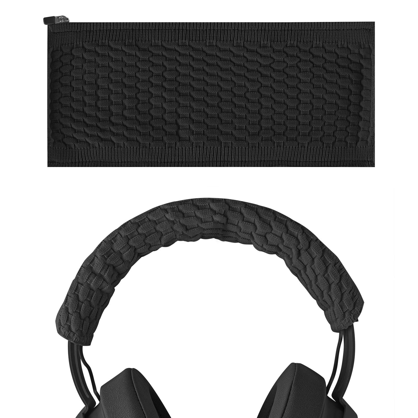 Geekria Verdickung Pullover Stirnband Abdeckung Kompatibel mit Razêr Kraken Pro V2, 7.1 V2, 7.1, Ultimate Gaming Headset/Stirnband Protector Repair Teile/Einfache DIY Installation (Schwarz)
