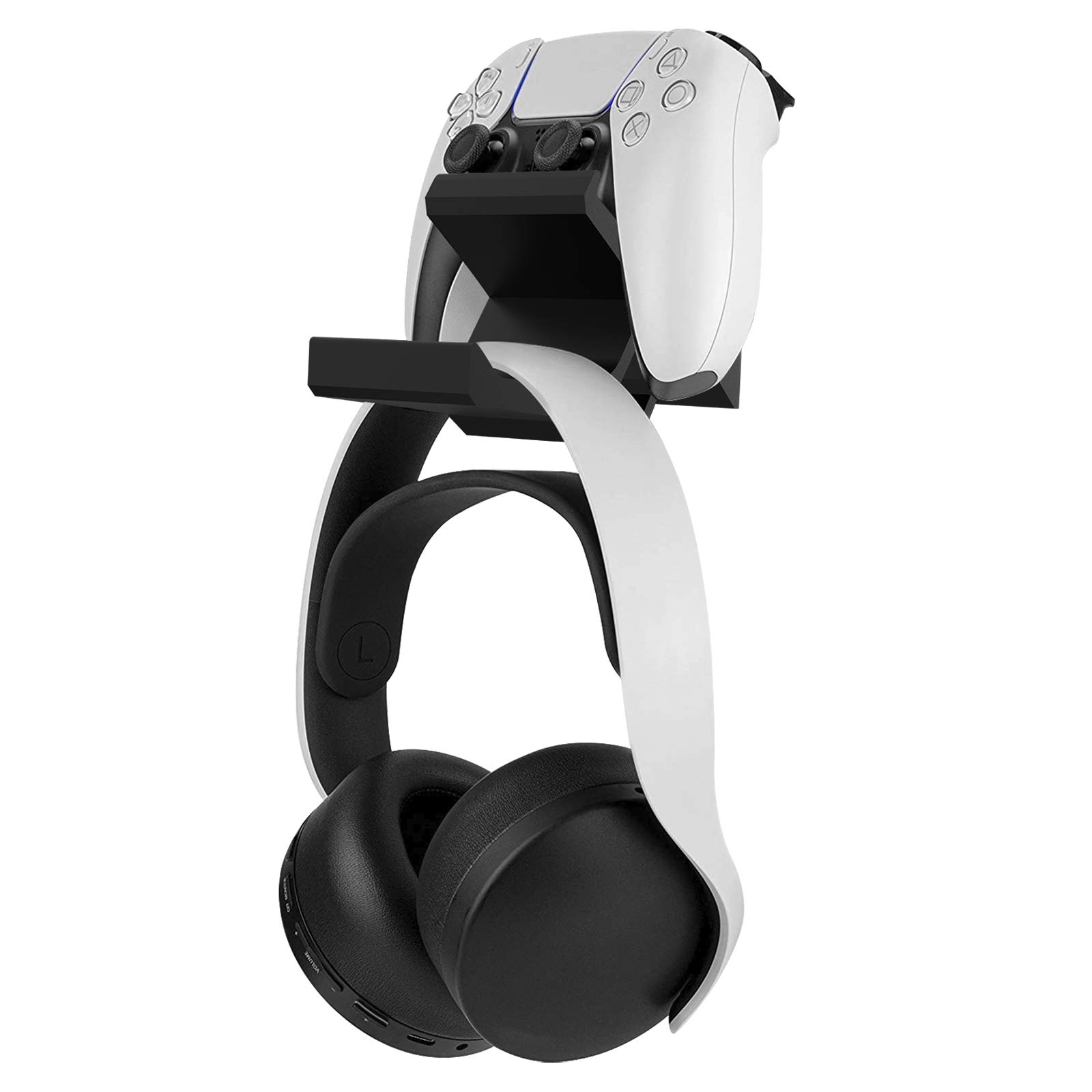 Linkidea Controller & Kopfhörer Wandhalterung Ständer, kompatibel mit PS5 / PS4 DualSense & DualShock 4, Xbox Series X|S/Xbox One Controllern und Headsets, Universal Gaming Hanger (Schwarz)