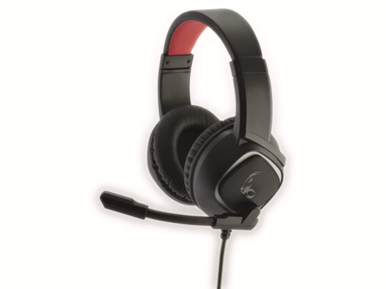 MediaRange MRGS301 Gaming 7.1 Surround Headset mit Kabel schwarz/rot einheitlich