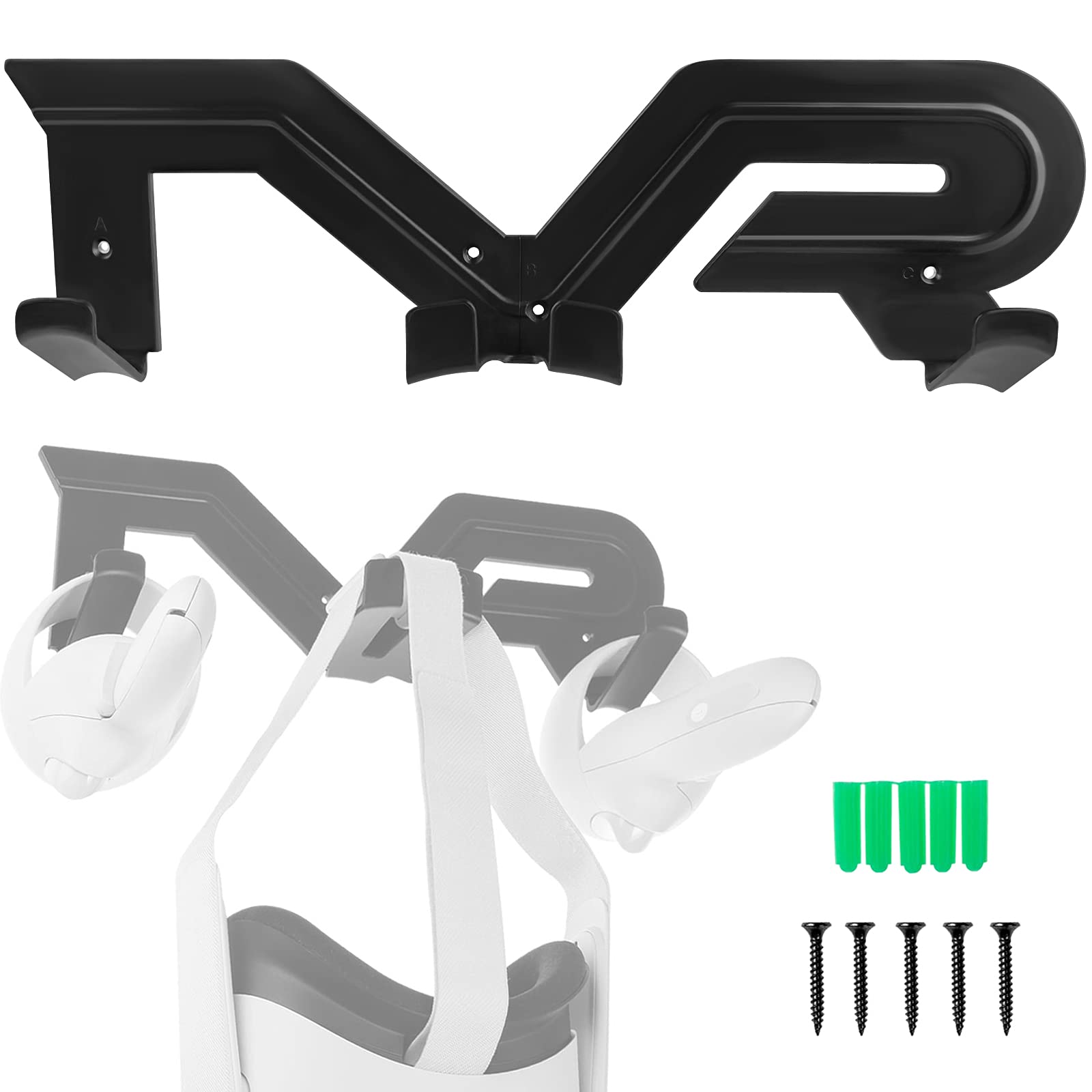 Geekria VR Gaming Wandhalterung Headset Aufbewahrung Ständer Haken für Oculus Quest 2, VR Ständer Rift S kompatibel mit HTC Vive, PlayStation VR, Vive Pro, Valve Index, Mixed Reality Headsets