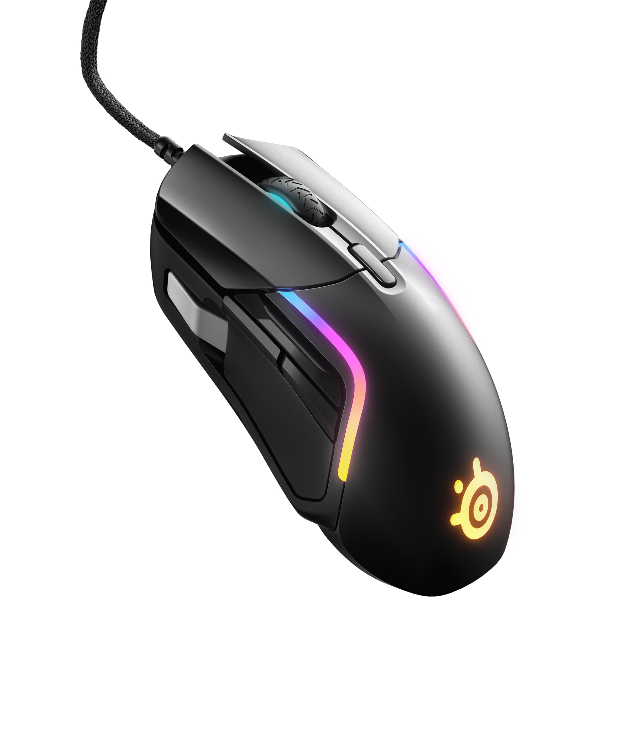 SteelSeries Rival 5 Kabelgebunden Gaming-Maus Optisch Ergonomisch, Beleuchtet Schwarz, Grau 62551