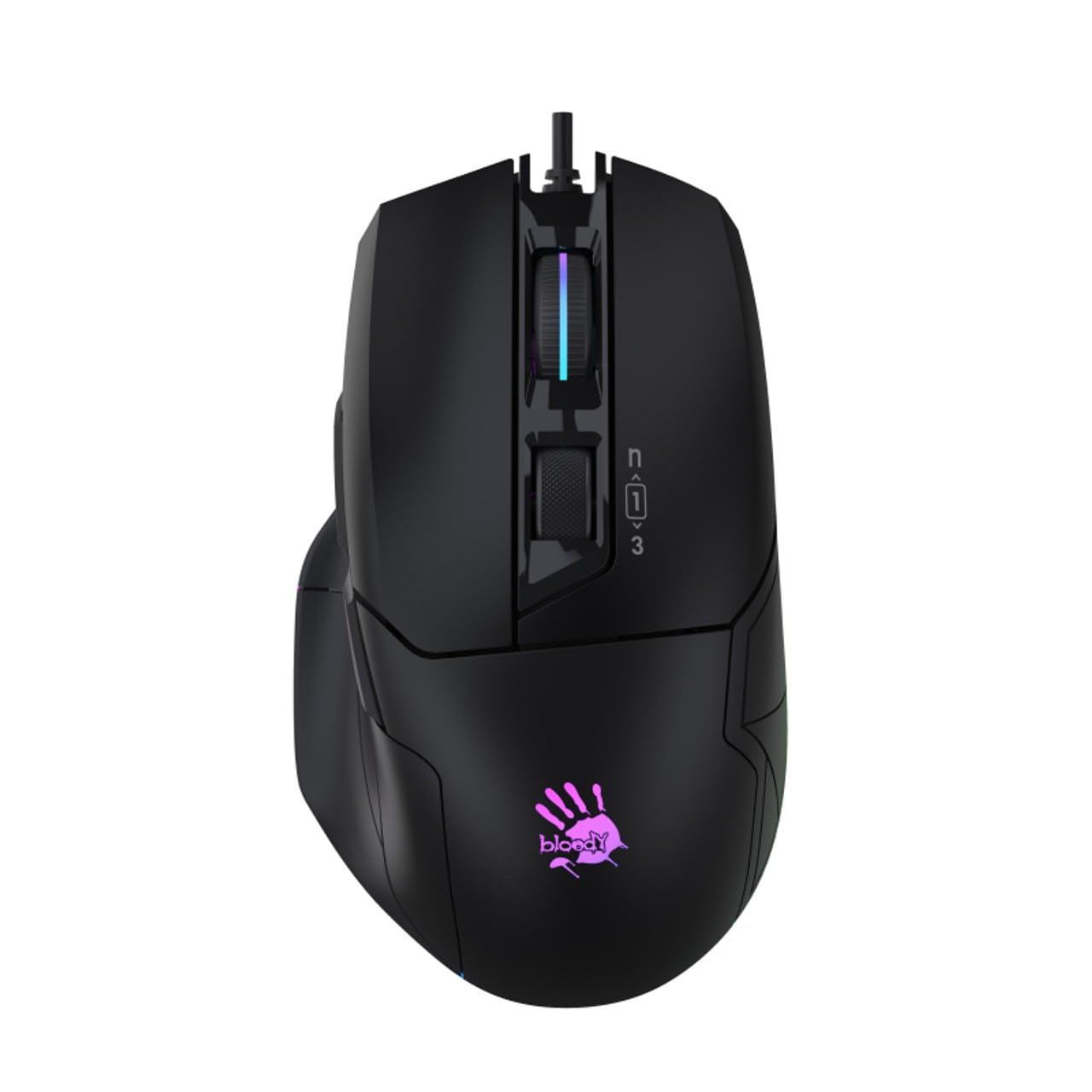 Bloody W70 Max 10000 CPI 8-Tasten Optische RGB-UC3&4 Aktiv Verkabelt Schwarz Gaming Maus