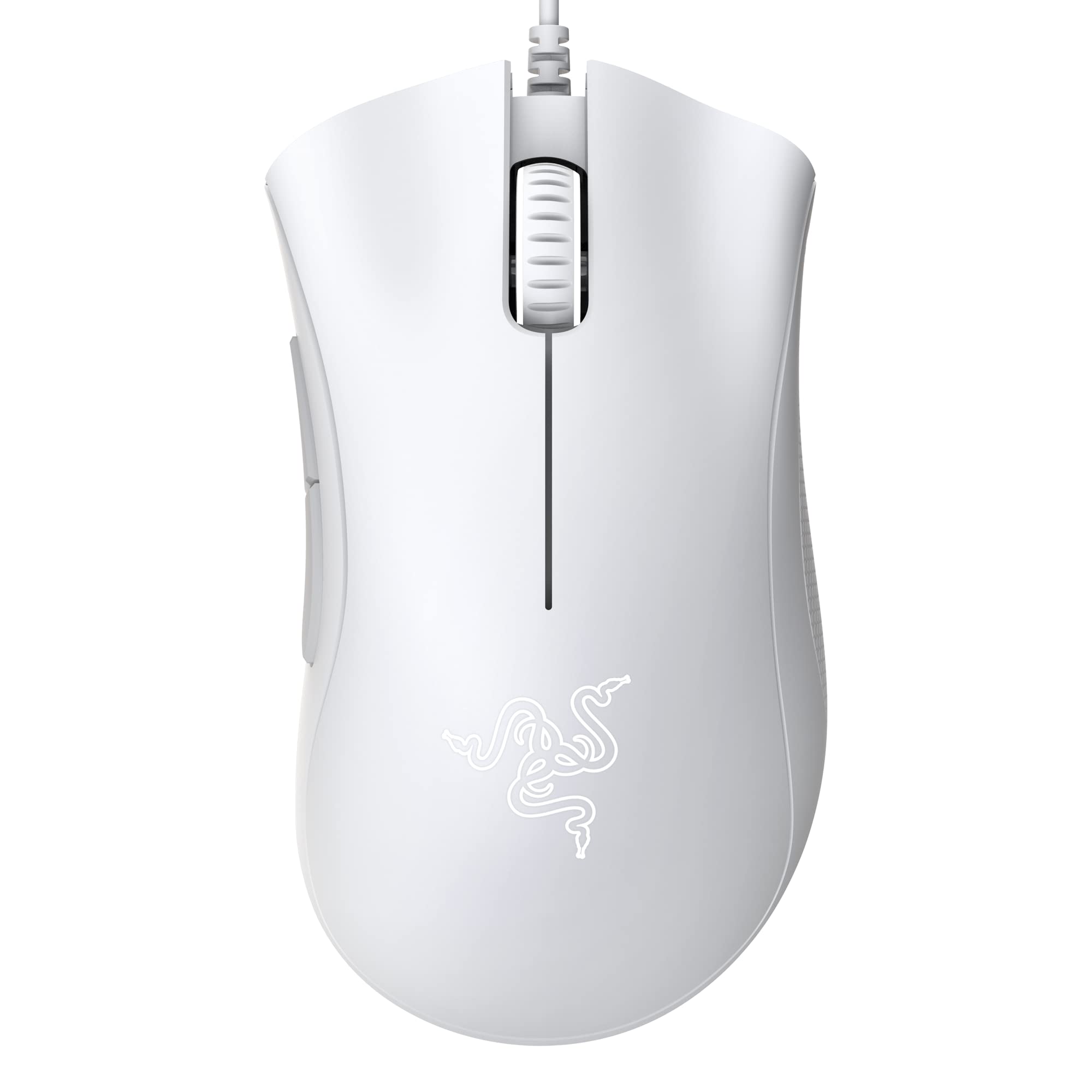 Razer DeathAdder Essential Gaming-Maus, optischer Sensor, 6400 DPI, 5 programmierbare Tasten, mechanische Schalter, gummierte Griffe, Mercury White