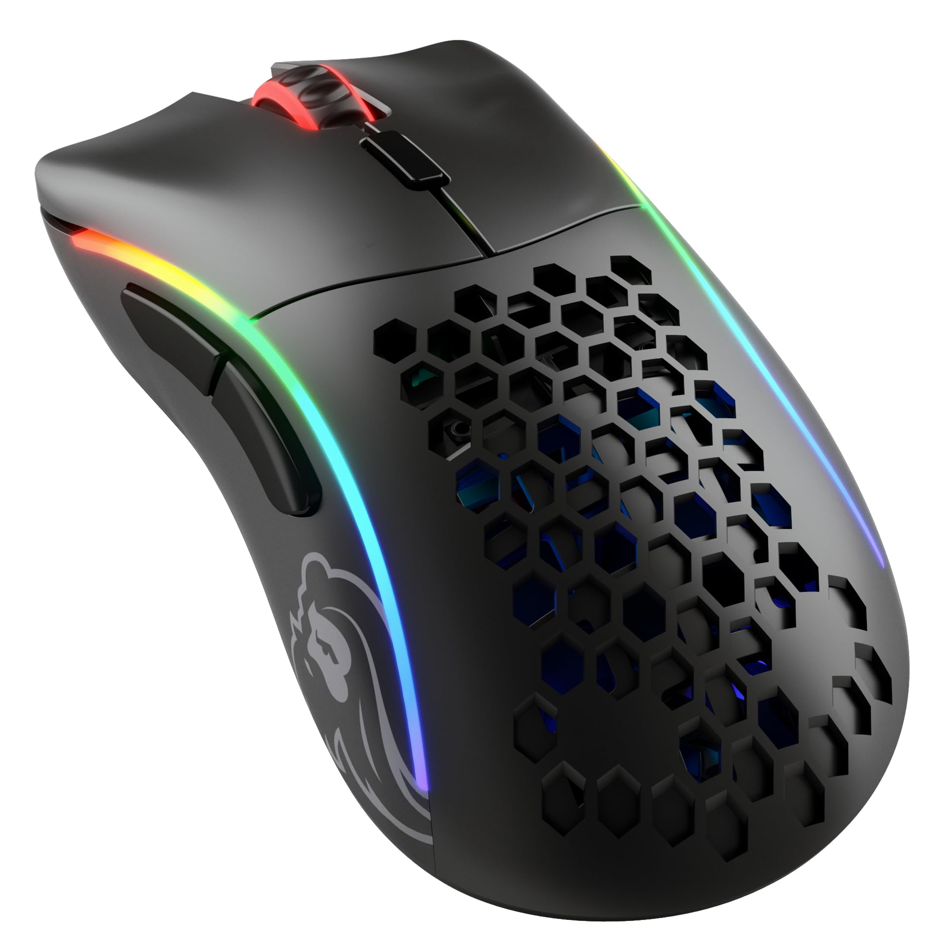GLORIOUS Gaming Model D- (Klein) Wireless Gaming Mouse – Superleichte 67 g, Wabendesign, RGB-Beleuchtung, ergonomisch, verzögerungsfreier 2,4-GHz-Funk, bis zu 71 Stunden Akku – Mattschwarz