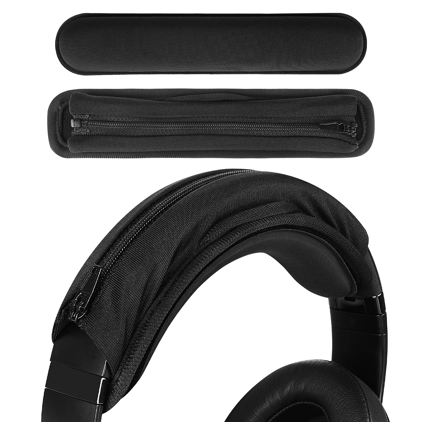 Geekria Medium Kühlgel-Hook-and-Loop Stirnband-Überzug + Pad-Set Schutz, werkzeuglos, kompatibel mit HyperX, Turtle Beach, Razer, SteelSeries, Logitech, Corsair Headsets