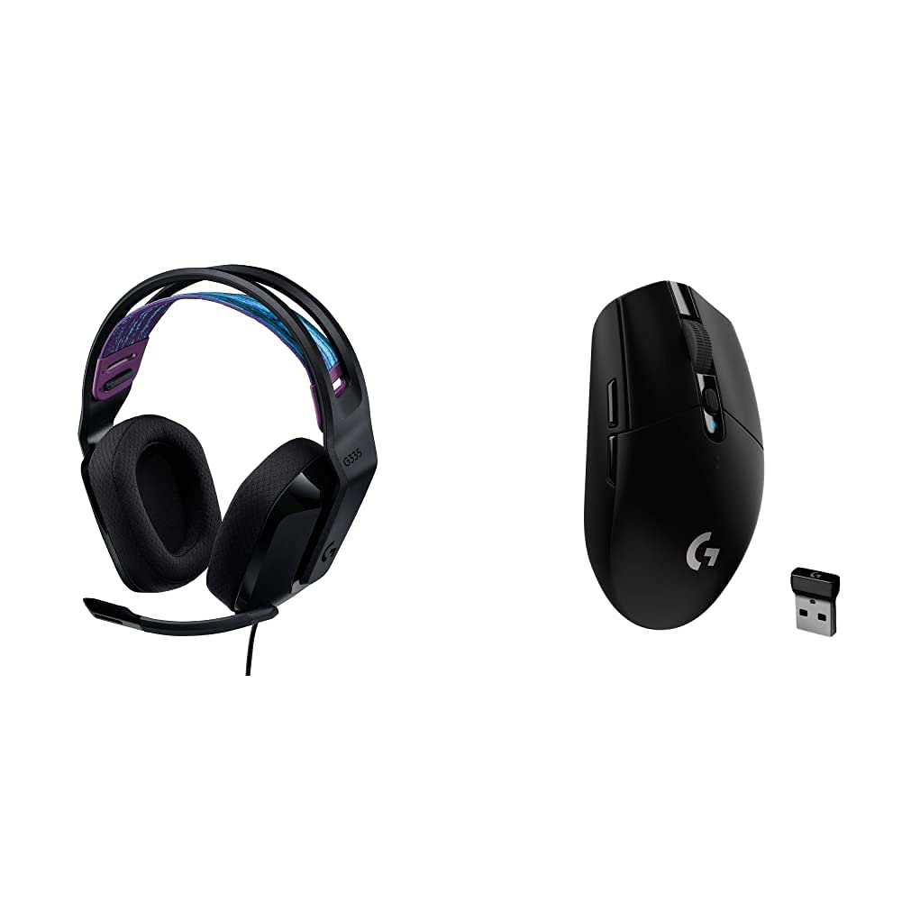 Logitech G335 Kabelgebundenes Gaming-Headset + Logitech G305 LIGHT SPEED wireless gaming mouse - Schwarz