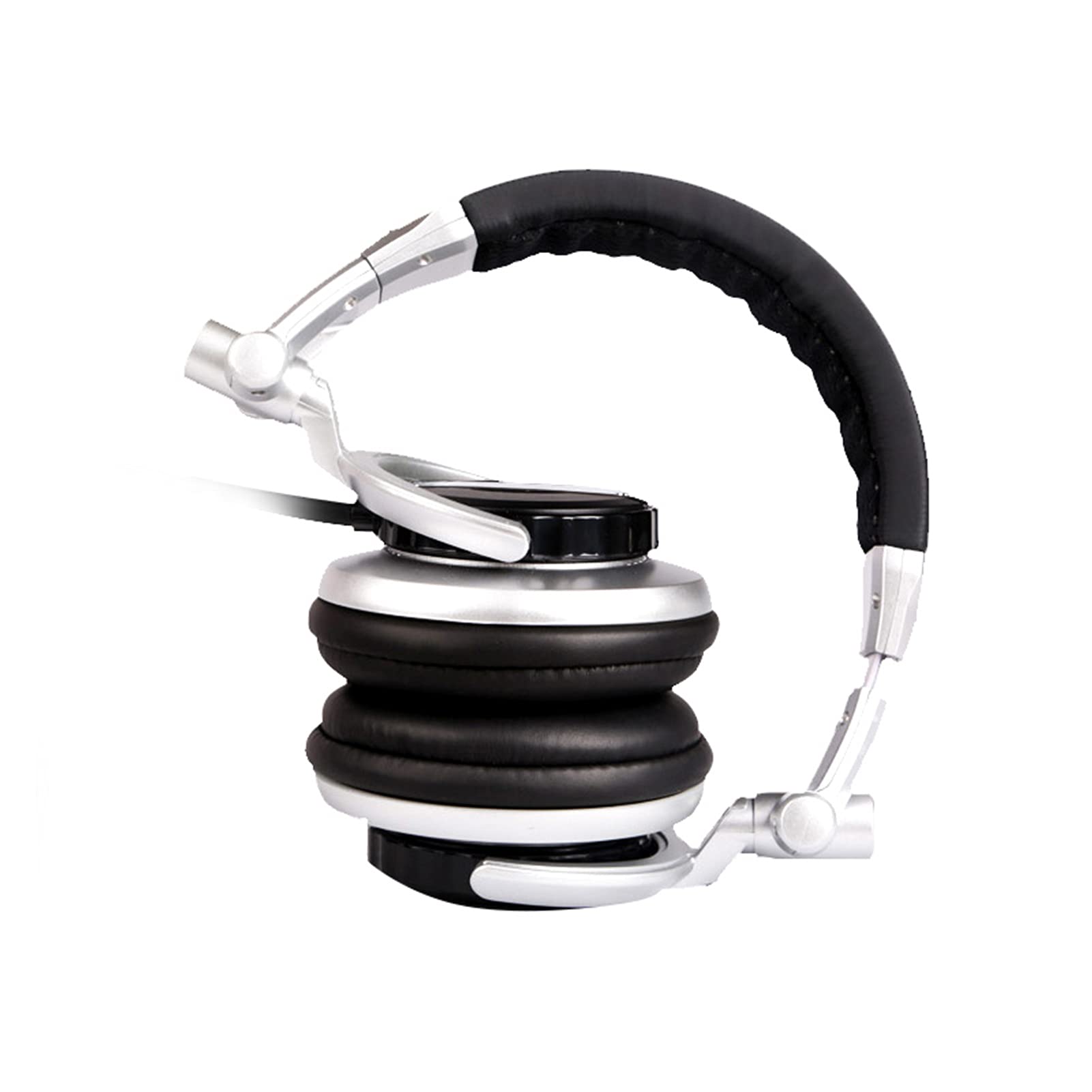Zunate Gaming-Headset, Faltbarer Studiomonitor-Kopfhörer, Kabelgebundener HiFi-Sound PC-Gaming-Kopfhörer, für VR-Raum-Aufnahmestudios(Silber)