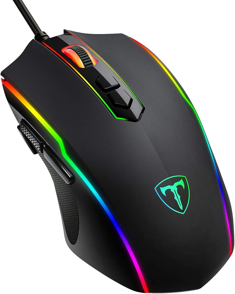 RGB Gaming Maus,Gamer Maus mit 8 Programmierbare Tasten 7200DPI/RGB-Beleuchtung/Anpassbare Spielprofile,USB-Wired mit ergonomisches Design für MMO, MOBA oder FPS Games für PC/Mac