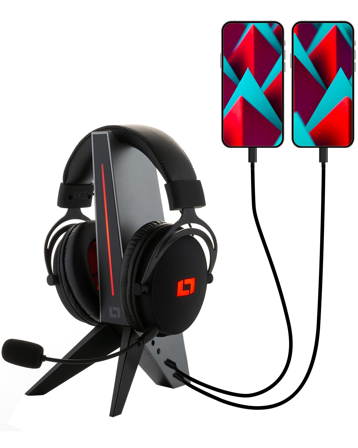 Lioncast® RGB Gaming Headset Halterung - Stilvoller Headset Ständer mit RGB Beleuchtung - Robuster Kopfhörer Ständer für Gaming Zubehör - Praktische Headsethalterung für PC Gamer