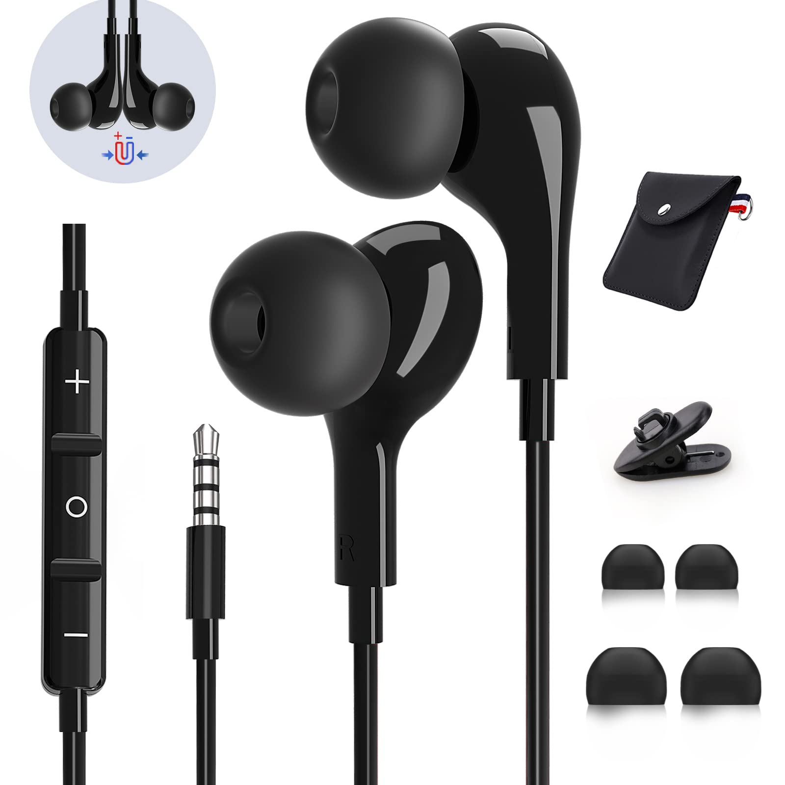 Kopfhörer mit Kabel 3,5mm Klinke In-Ear Kopfhörer für Samsung High Definition Headset mit Mikrofon, Hi-Fi-Stereo Ohrhörer mit Lautstärkeregler für Samsung, iPad, Xiaomi, MP3, Huawei
