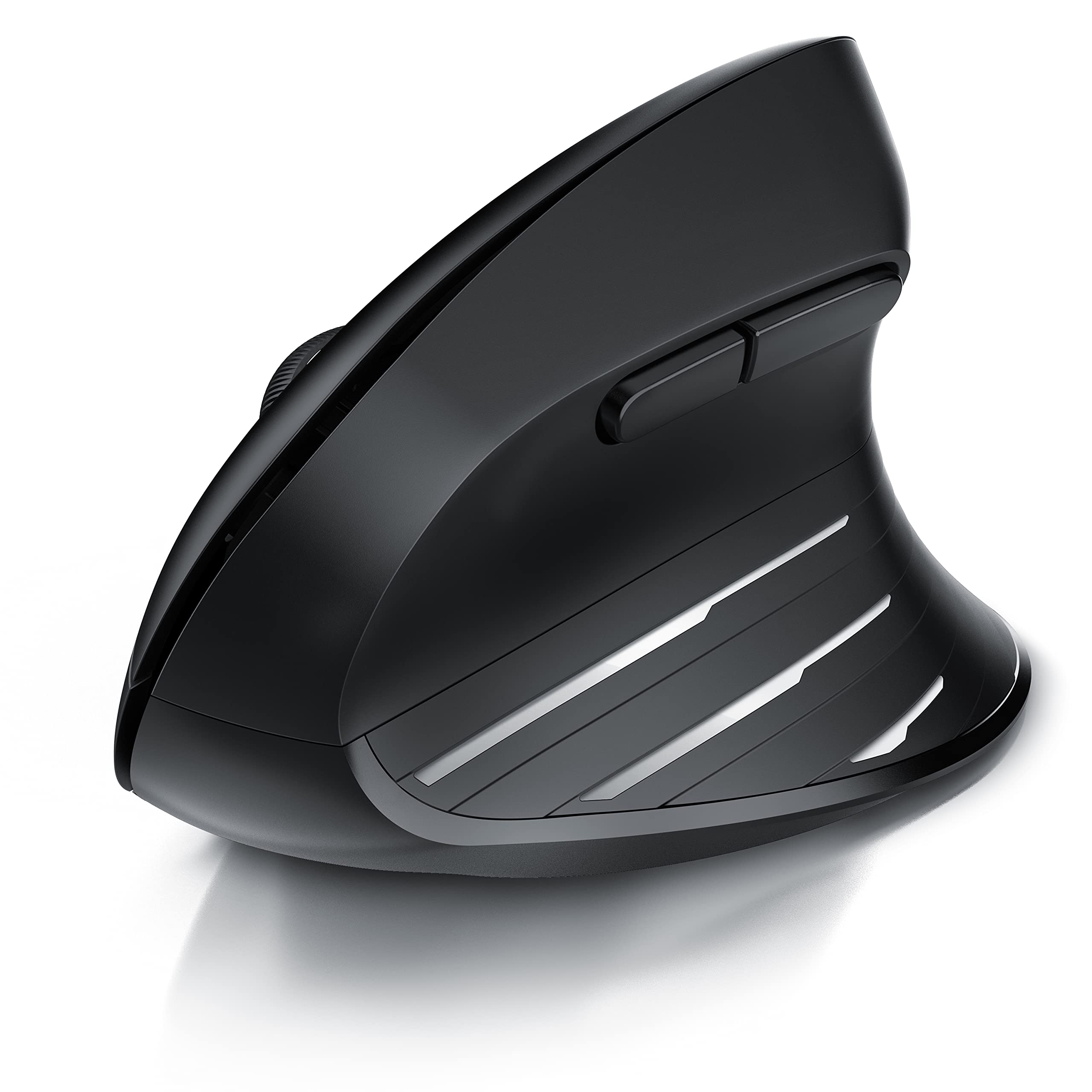 CSL - kabellose Maus Vertikal Funk 2.4 GHz - Neues Modell - USB Vertical Mouse – ergonomisches Design - Vorbeugung gegen Mausarm - Wireless Funkmaus 2,4 GHz mit 1000-2400 DPI - PC und MAC schwarz