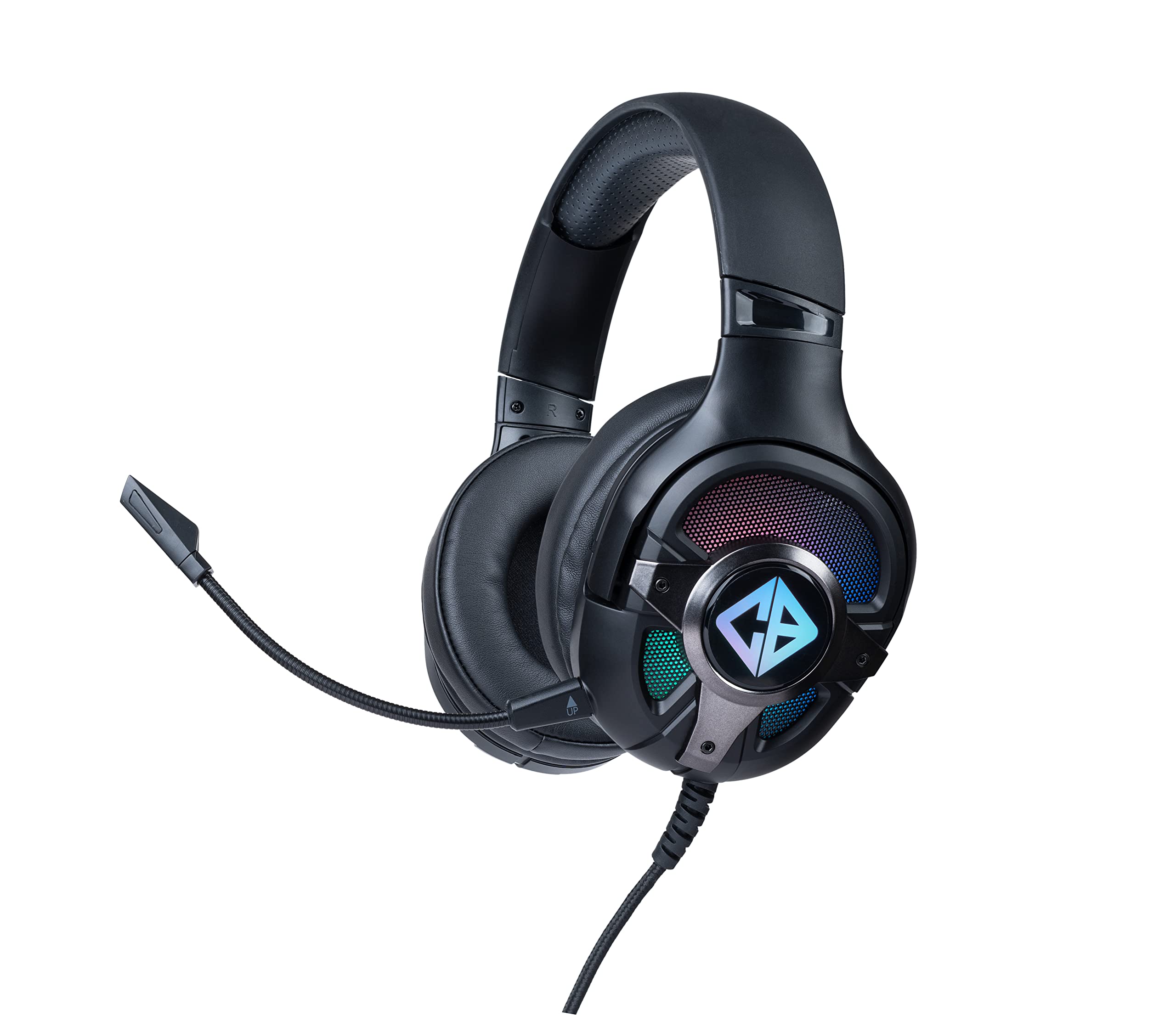 Cosmic Byte Oberon 7.1 RGB Dual Input Gaming Headset (Black) | USB and 3.5mm Jack | Detachable Microphone | 90° Rotatable Ear Cups | Material-Plastic | Adjustable Headband | Dual Input Headset