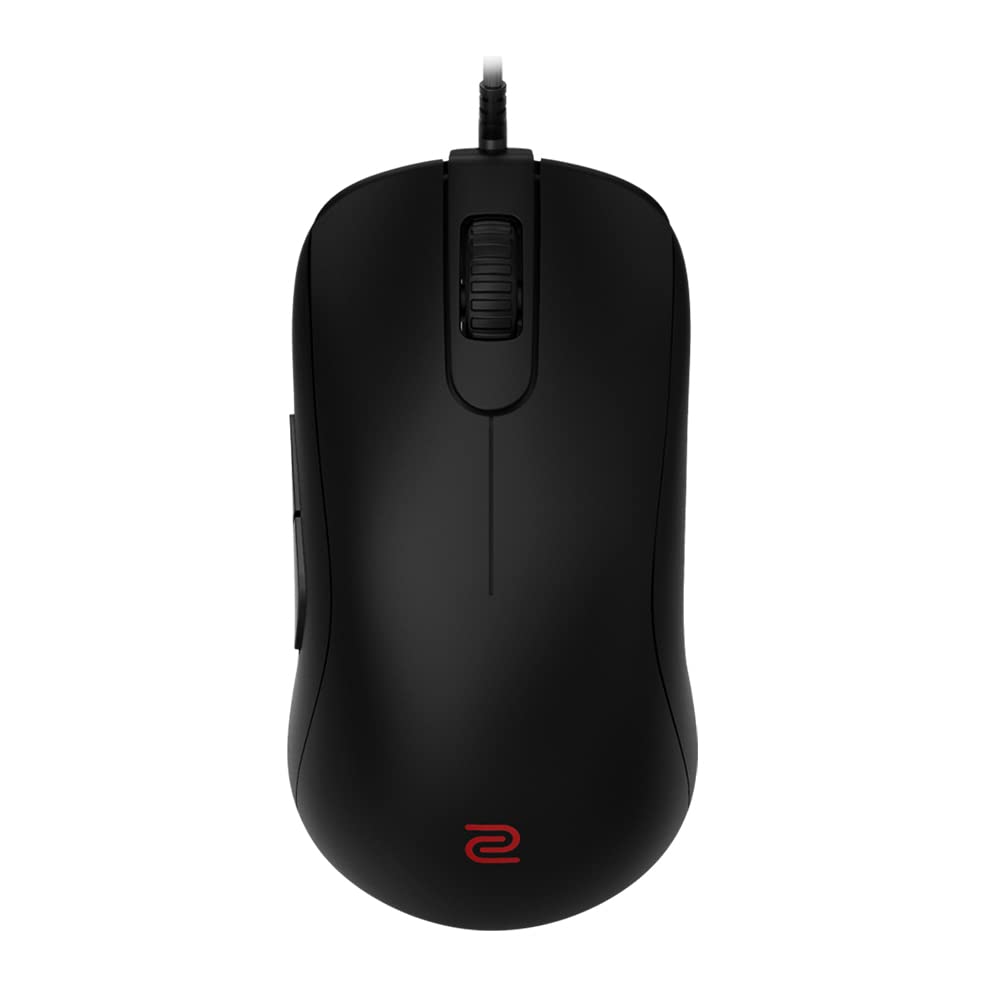 BenQ ZOWIE S1-C Symmetrische Gaming-Maus für Esports | Gewichtsreduziert | Paracord-Kabel & 24-stufiges Scrollrad für mehr persönliche Vorlieben | Treiberlos | Mattschwarze Beschichtung | Mittelgroß