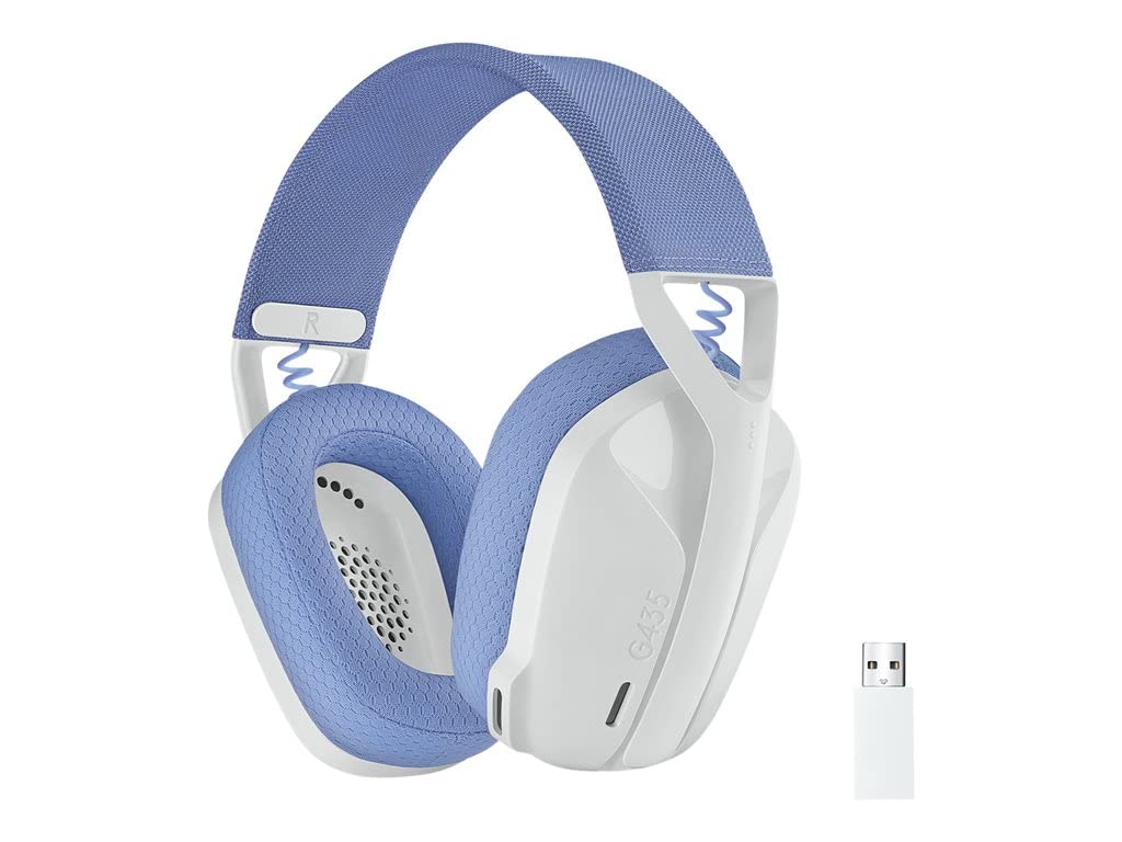 Logitech - G435 Lightspeed Wireless Gaming Headset - Weiß, 981-001074, schwarz