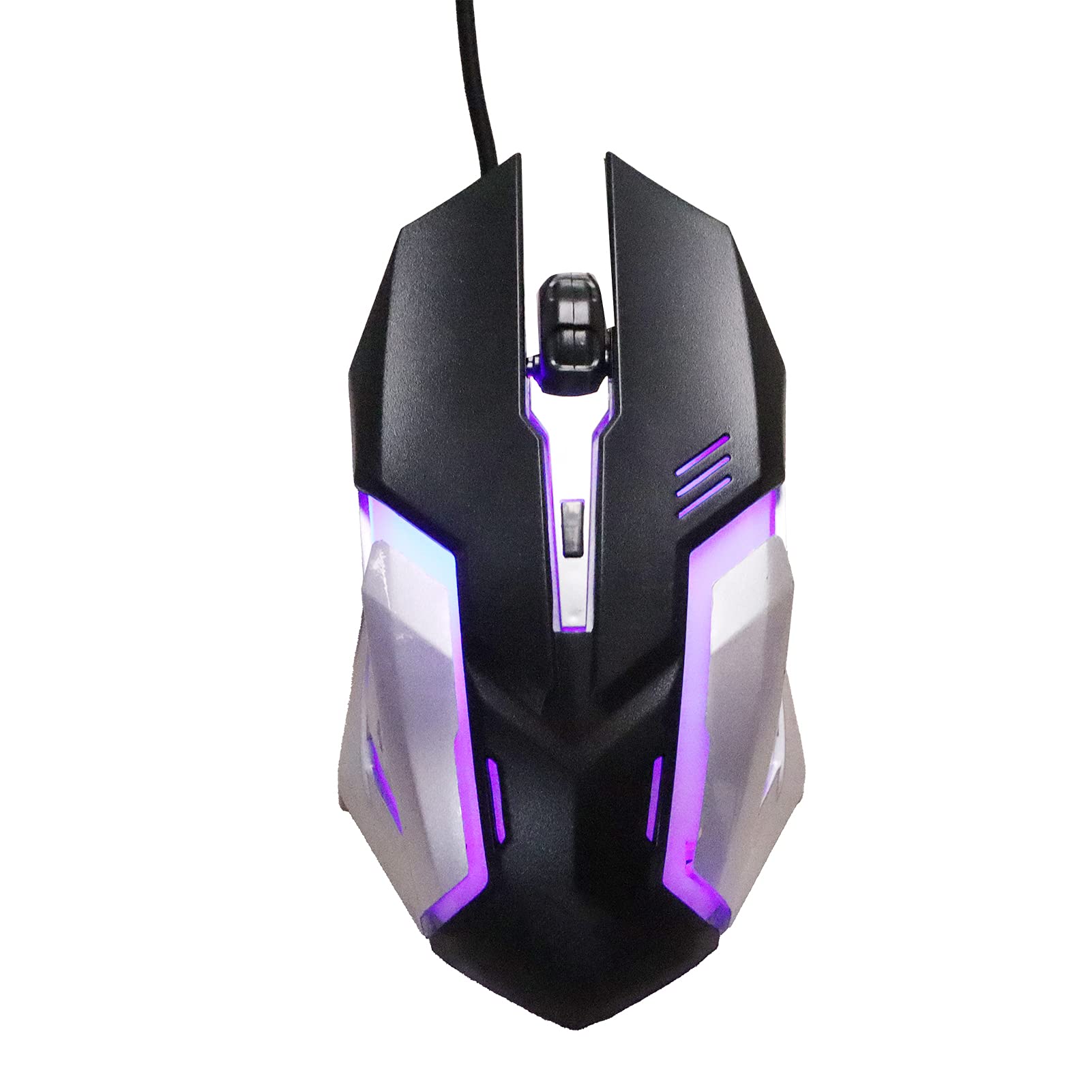 Kabelgebundene Maus, X7 Kabelgebundene Optische Maus 1600DPI 7-Farben Automatisches Atemlicht USB-Port Gaming Leuchtende Mäuse Computerzubehör für PC Computer Laptop(Schwarz)