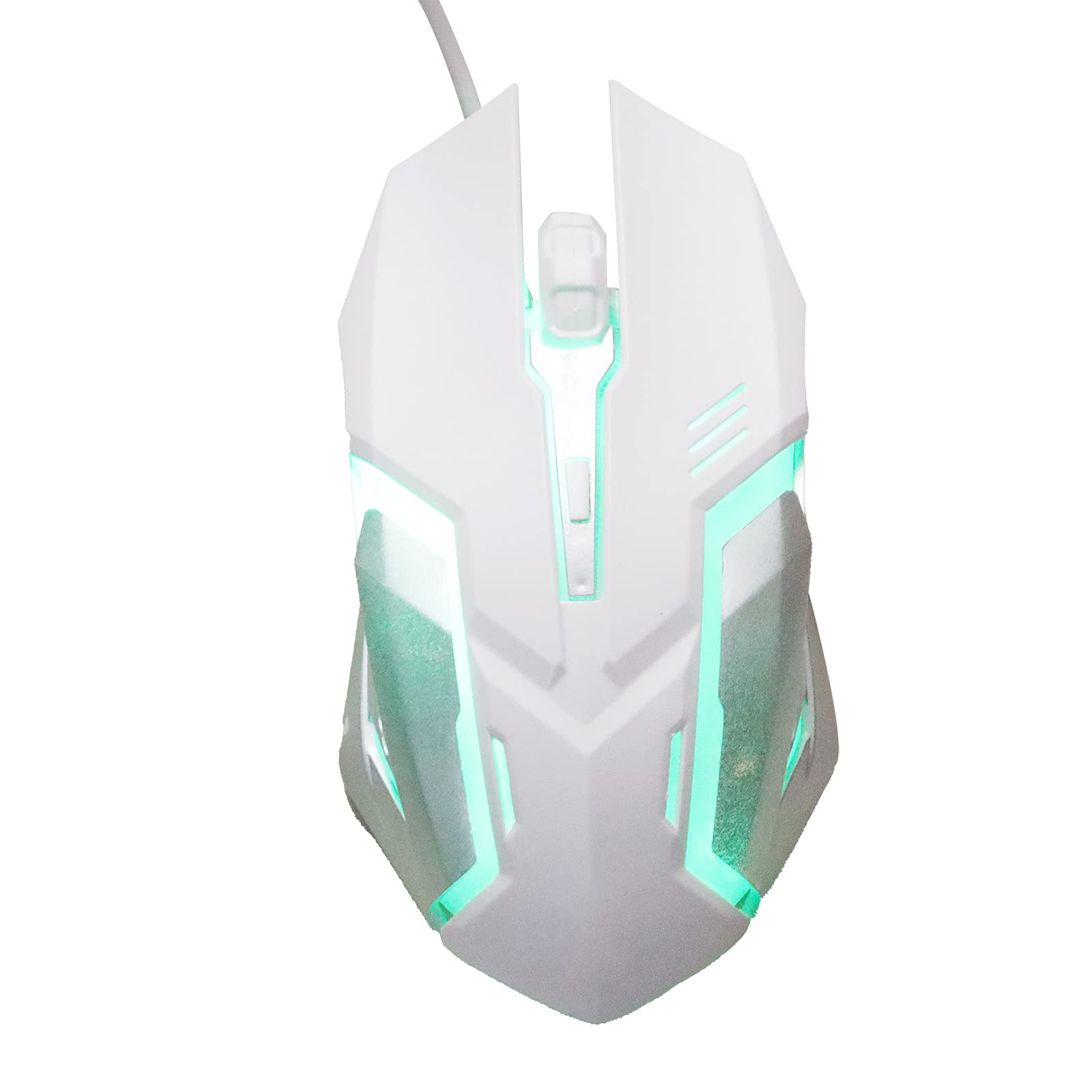 Kabelgebundene Maus, X7 Kabelgebundene Optische Maus 1600DPI 7-Farben Automatisches Atemlicht USB-Port Gaming Leuchtende Mäuse Computerzubehör für PC Computer Laptop(Weiß)