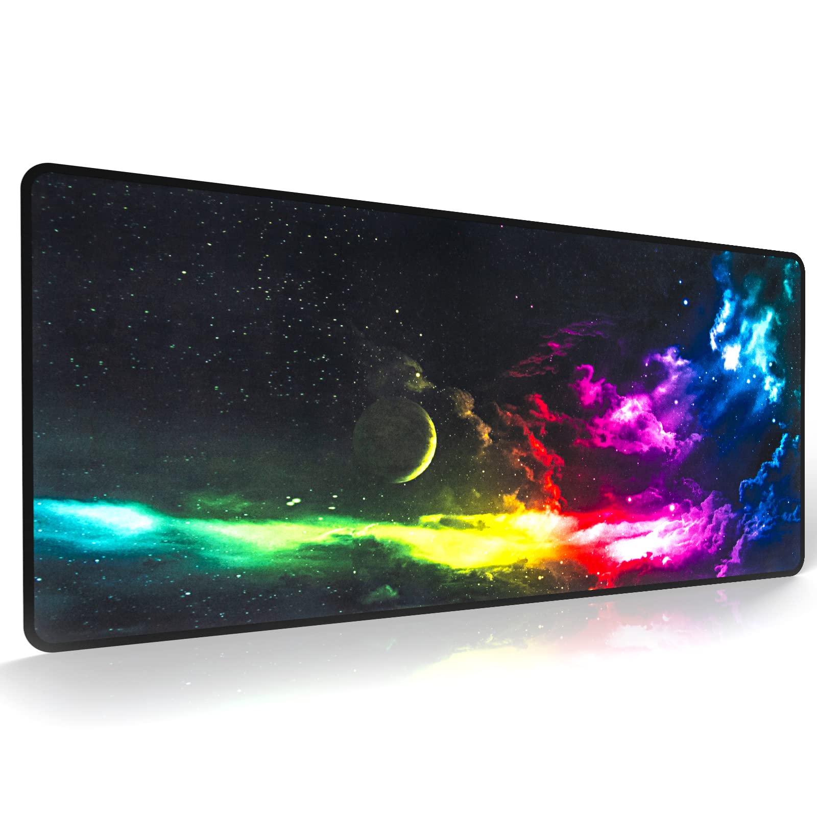 EFISH Großes Gaming-Mauspad (800×300×3mm) mit genähten Rändern, Mauspad, Langlebiger Naturkautschukboden, Tastaturpad, Schreibtischunterlage für Gamer, Büro & Zuhause, X-Large (31.5'' x 11.8''), L