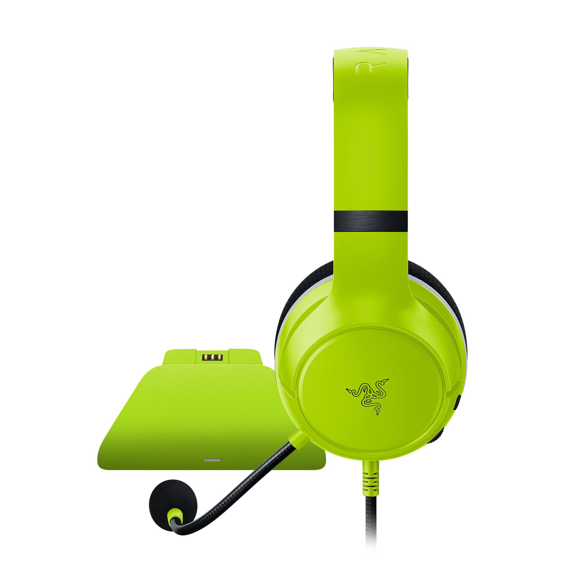 Razer Essential Duo Bundle Für Xbox - Kabelgebundenes Headset und Schnellladegerät für Xbox-Controller (Kaira X, Triforce 50-mm-Treiber, HyperClear Kardioiden-Mikrofon) Lime