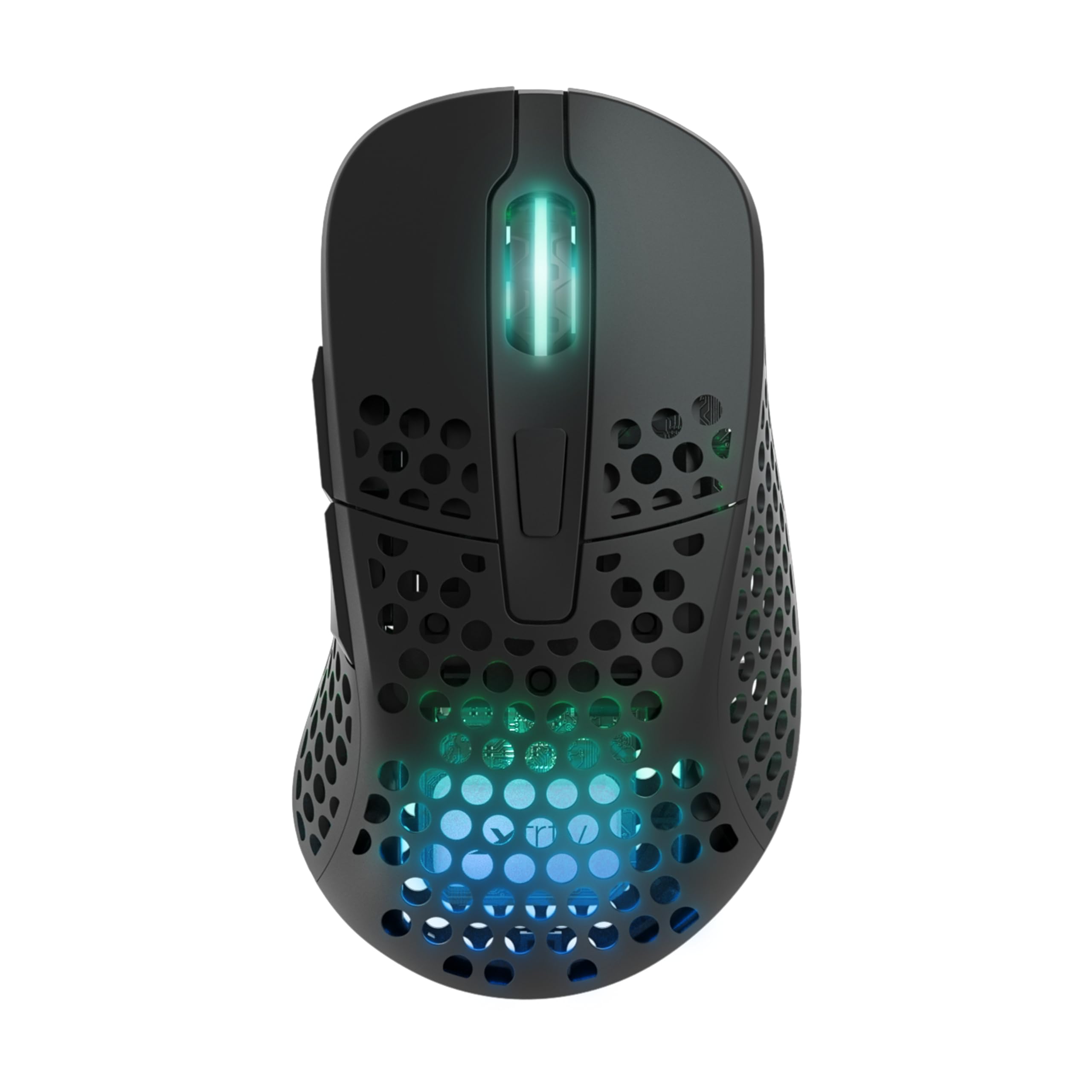 Xtrfy M4 Kabellose ultraleichte Gaming-Maus, RGB, verstellbare Form, 2,4 GHz, verzögerungsfrei, kabellos, 75 Stunden Akkulaufzeit, Schwarz, M4W-RGB-Black