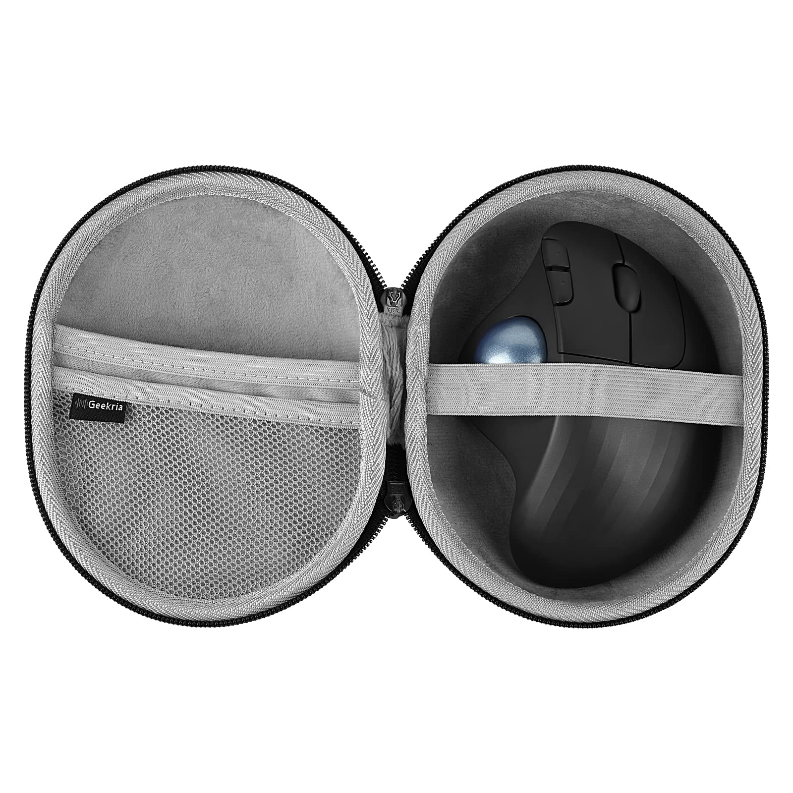 Geekria UltraShell Maushülle Kompatibel mit Logitech M575/G502/G604/G603/G600/G703/G403/G PRO Maus, Hartschalen-Reisetragetasche mit Kabelaufbewahrung für kabellose Gaming-Büromaus (Grau)