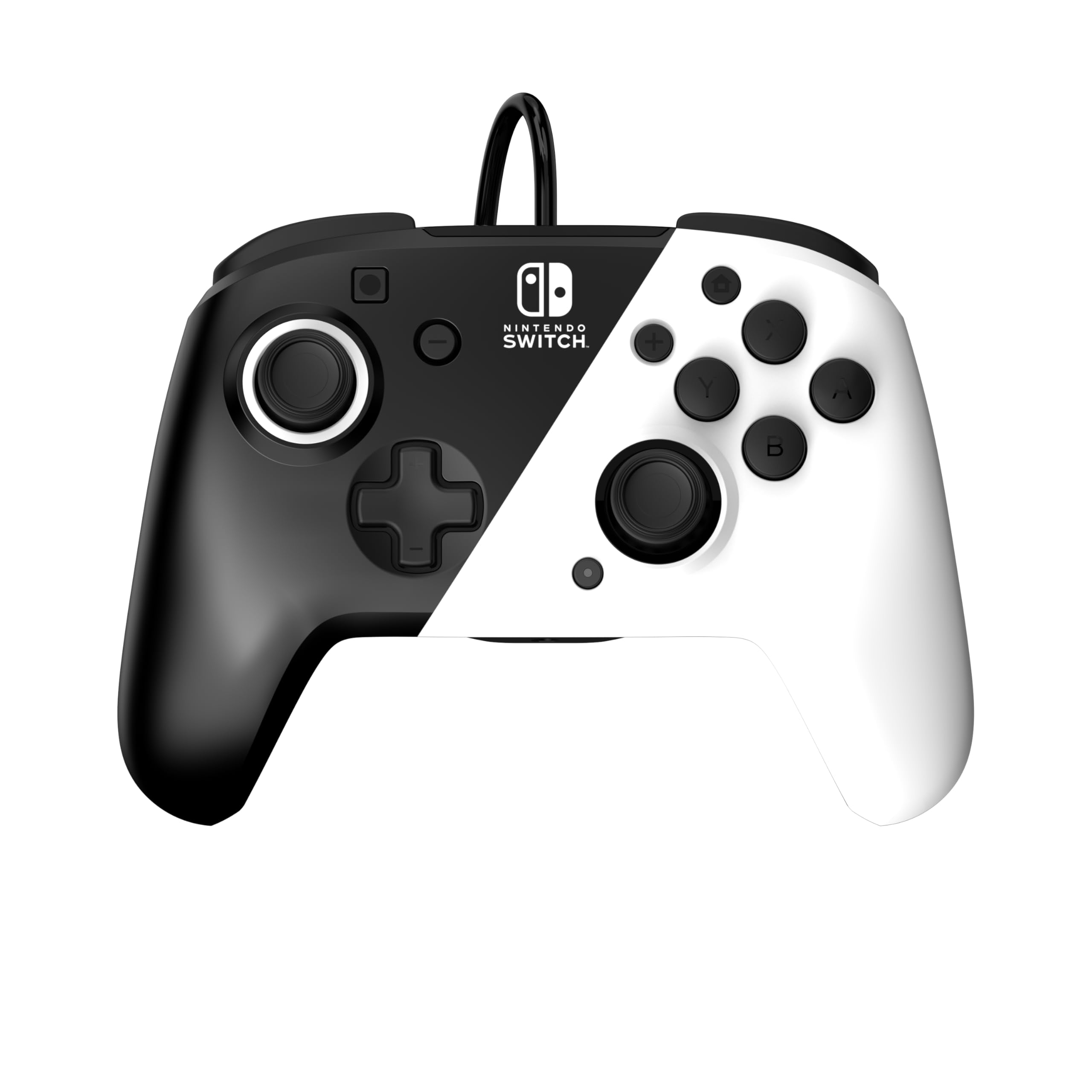 PDP Gaming Faceoff Deluxe+ verkabelt Switch Pro Controller - Schwarz and weiß - Offiziell Lizenziert durch Nintendo - Customizable buttons and paddles - Ergonomic Controllers