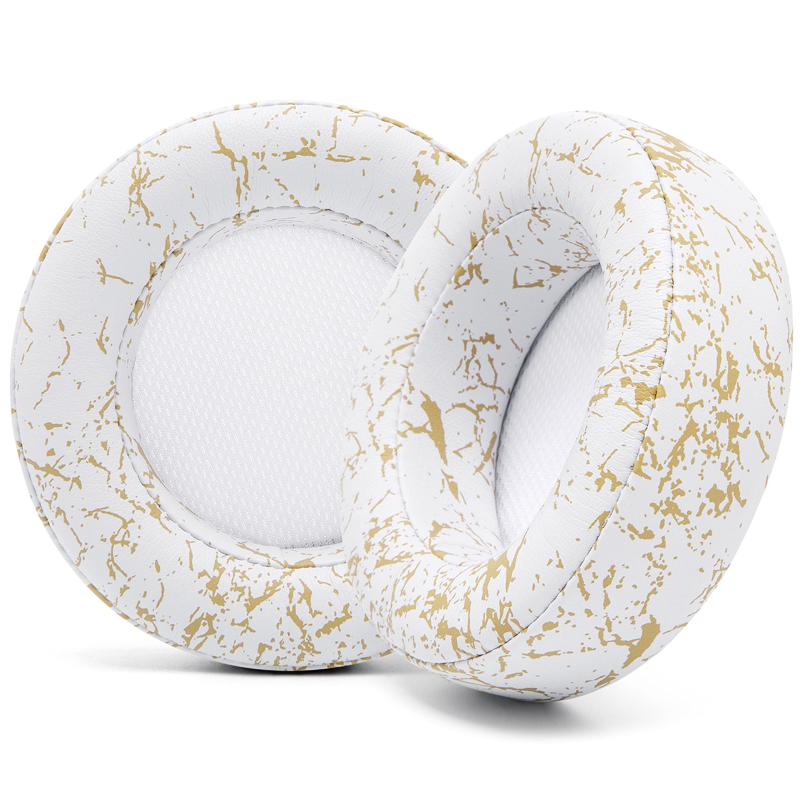 WC Verbesserte Ersatz-Ohrpolster für Corsair Virtuoso Gaming-Headset, hergestellt von Wicked Cushions | Verbesserte Haltbarkeit, Dicke, weicheres Leder und Schalldämmung |Gold Marble