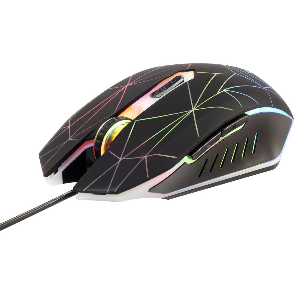 Renkforce RF-GM-120 Gaming-Maus USB Optisch Schwarz 6 Tasten 3600 DPI Beleuchtet