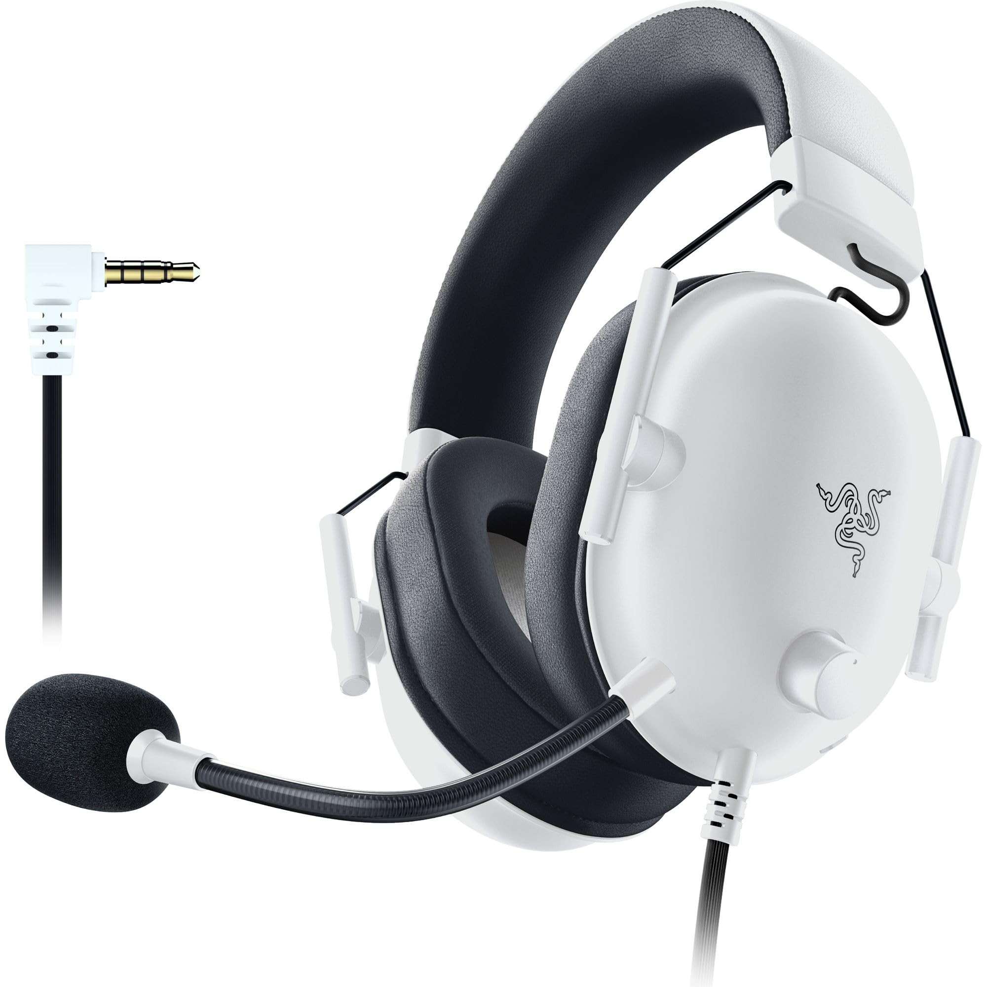 Razer BlackShark V2 X GamingHeadset 7.1 SurroundSound 50 mm Treiber MemorySchaumstoffKissen für PC Mac PS4 PS5 Switch Xbox One Xbox Series XS Mobile 35 mm AudioKlinkenstecker We Weiß