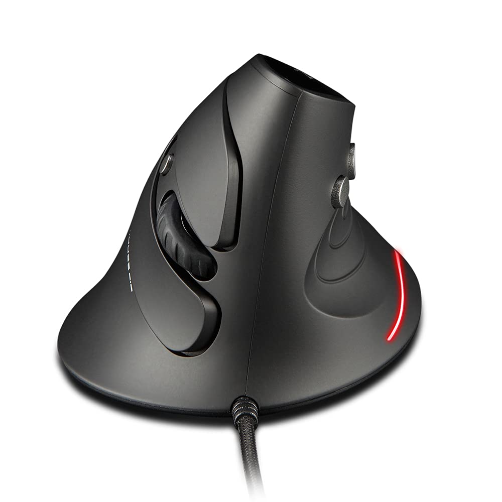zelotes Vertikale Ergonomische Maus,3200DPI,6 Tasten,Vorbeugung Gegen Mausarm,USB Optische Maus mit Kabel,Verdrahtete Mäuse für PC,Computer,Laptop,Mac,Schwarz