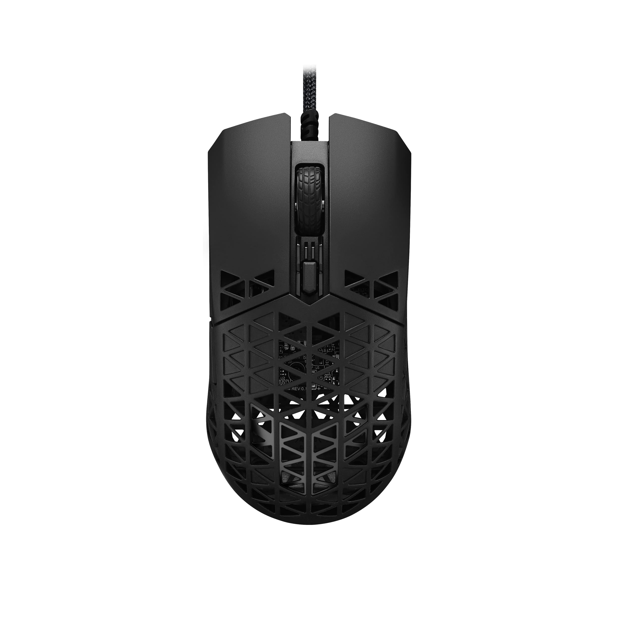 ASUS TUF Gaming M4 Air Leichte Gaming-Maus | 16.000 DPI Sensor, programmierbare Tasten, 47 g ultraleichte Air Shell, IPX6 Wasserbeständigkeit, TUF Gaming Paracord und reibungsarme PTFE-Füße, Schwarz