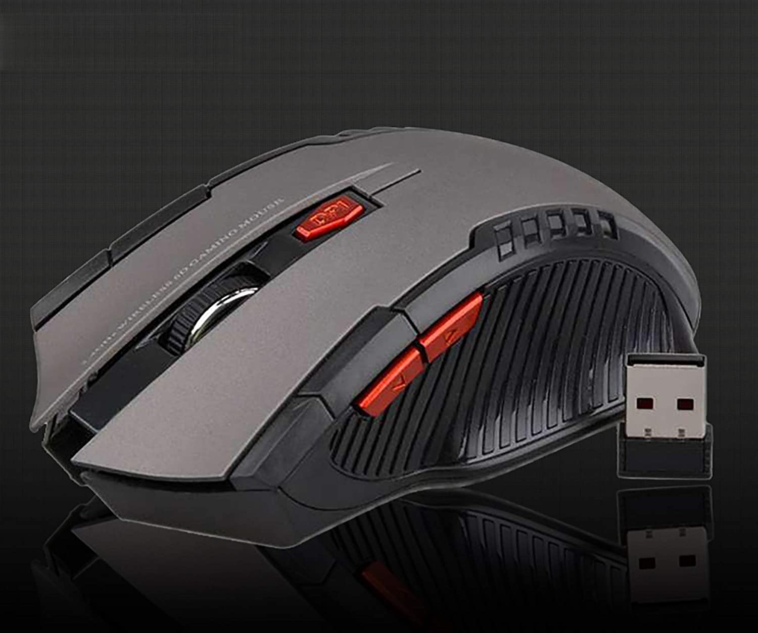 ELLENNE Kabellose Gaming-Maus, 1200 dpi, 6 Tasten, optisch, Laptop, PC (schwarz)