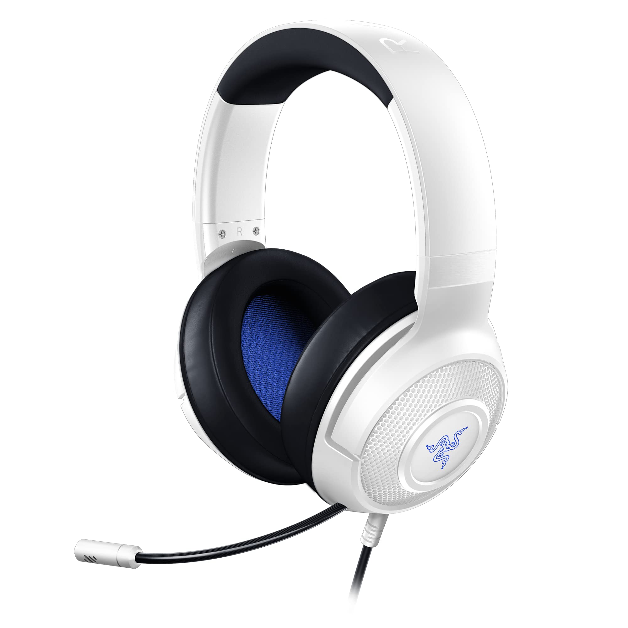 Razer Kraken X Ultraleichtes Gaming-Headset: 7.1 Surround-Sound, Leichter Aluminiumrahmen, biegbares Nierenmikrofon, für PC, PS4, PS5, Switch, Xbox One, Xbox Series X & S, Mobile – Weiß
