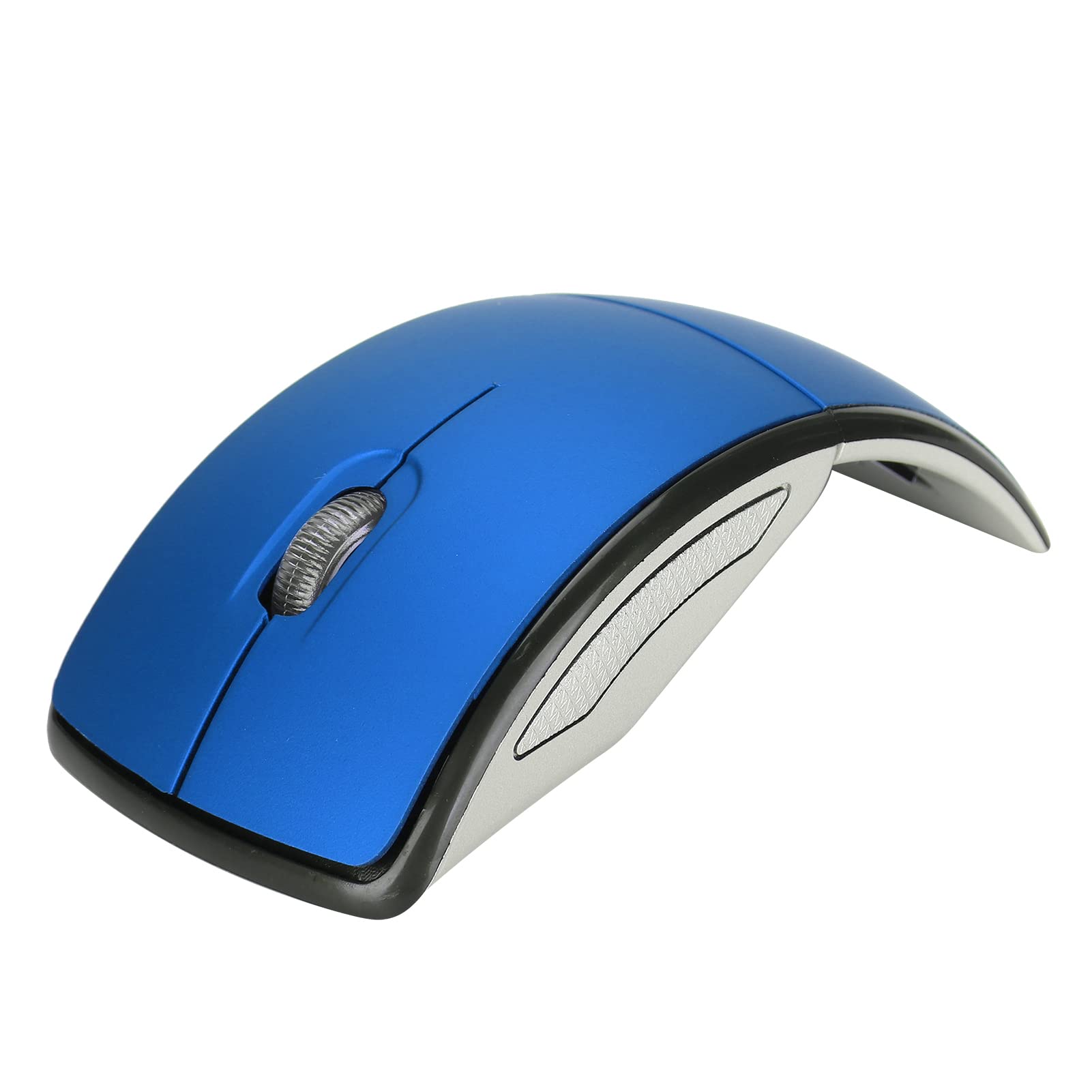Jectse Faltbare Maus, Kabellose 2,4-G-Arc-Maus mit USB-Empfänger, 1600 DPI, Einstellbare, Ultradünne, Tragbare, Ergonomische Computermaus für das Heimbüro(Blau)