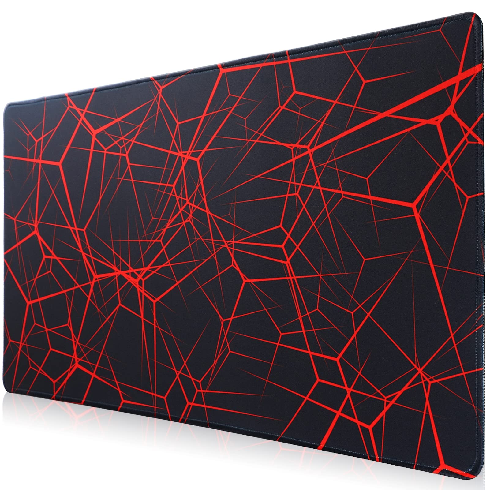 Gaming-Mausmatte, Large Mouse Pad Größe 70x30CM Dicke3MM, Premium-strukturiertes rutschfestes und wasserdichtes Computer-Mousepad mit genähten Kanten für Gaming/Office/Home-70x30 Rednet