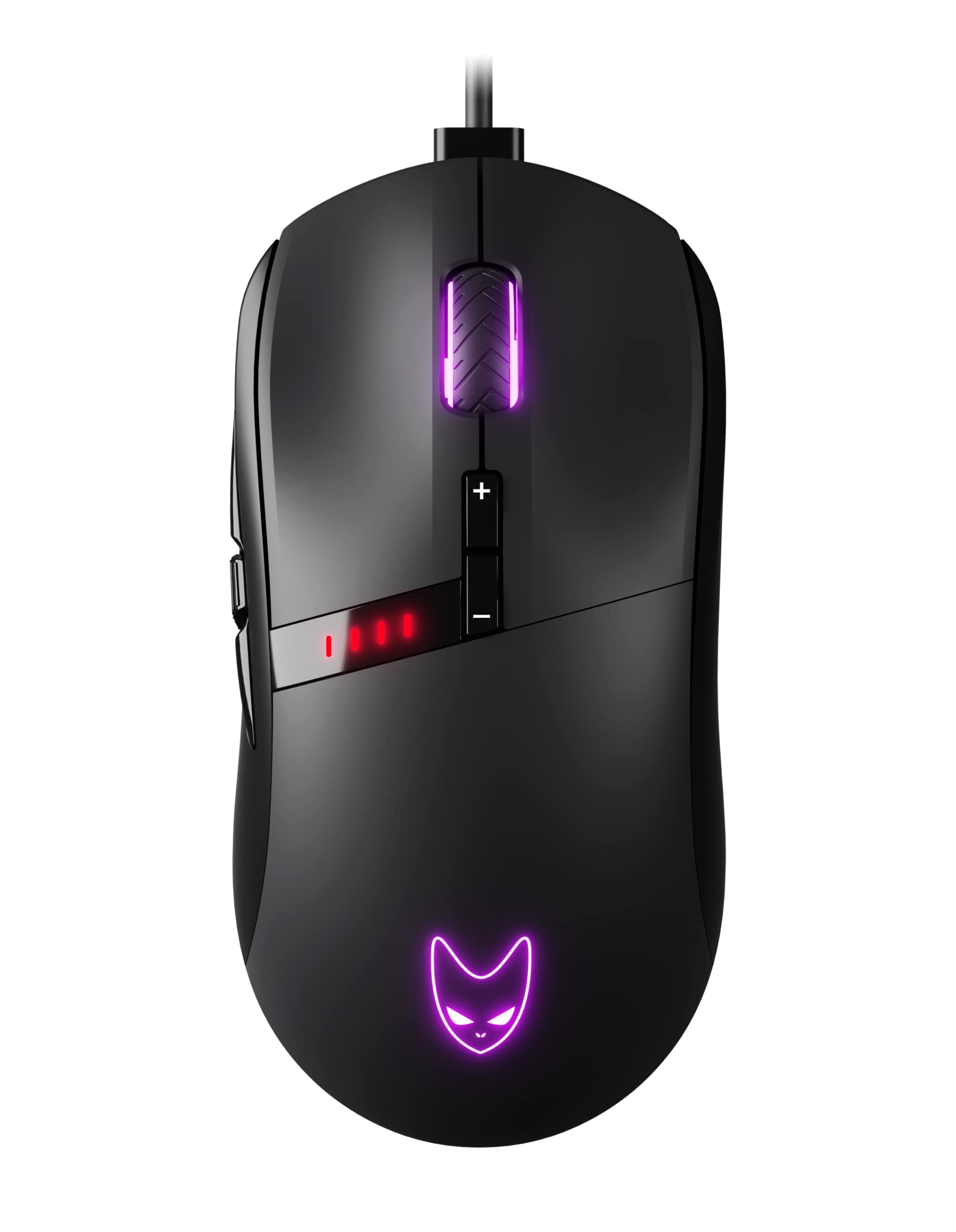 Oversteel - Invar USB Gaming Maus, 12400 DPI einstellbar, 9 programmierbare Tasten, 10 RGB Beleuchtungsmodi, ultraleicht, ergonomischer optischer Sensor, PC/Mac, Schwarz