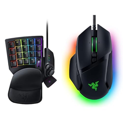 Razer Tartarus V2 - Gaming Keypad Schwarz & Basilisk V3 - Kabelgebundene Gaming-Maus (10+1 programmierbare Tasten, HyperScroll-Neigungsrad) Schwarz