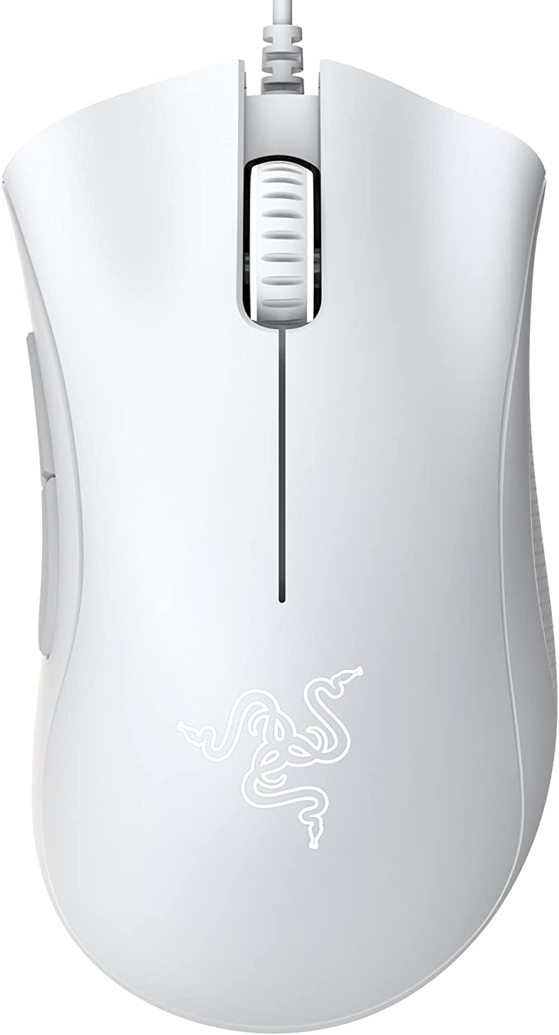Razer DeathAdder Essential Gaming-Maus: 6400 DPI optischer Sensor, 5 programmierbare Tasten, mechanische Schalter, gummierte Seitengriffe, Quecksilberweiß