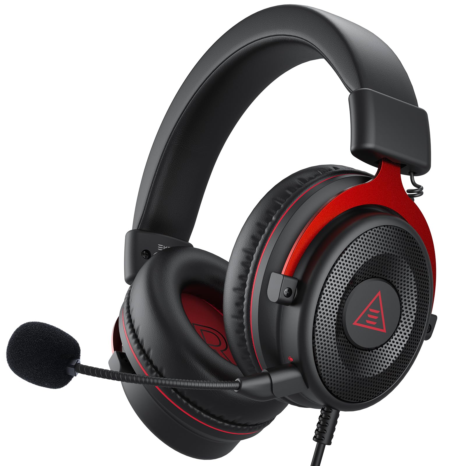 EKSA Gaming Headset, PC Headset mit Abnehmbar Mikrofon mit Geräuschunterdrückung, 3D Surround Sound Gaming Kopfhörer mit 3.5mm Kabel für Switch / PS4 / PS5 / Xbox One, Schwarz