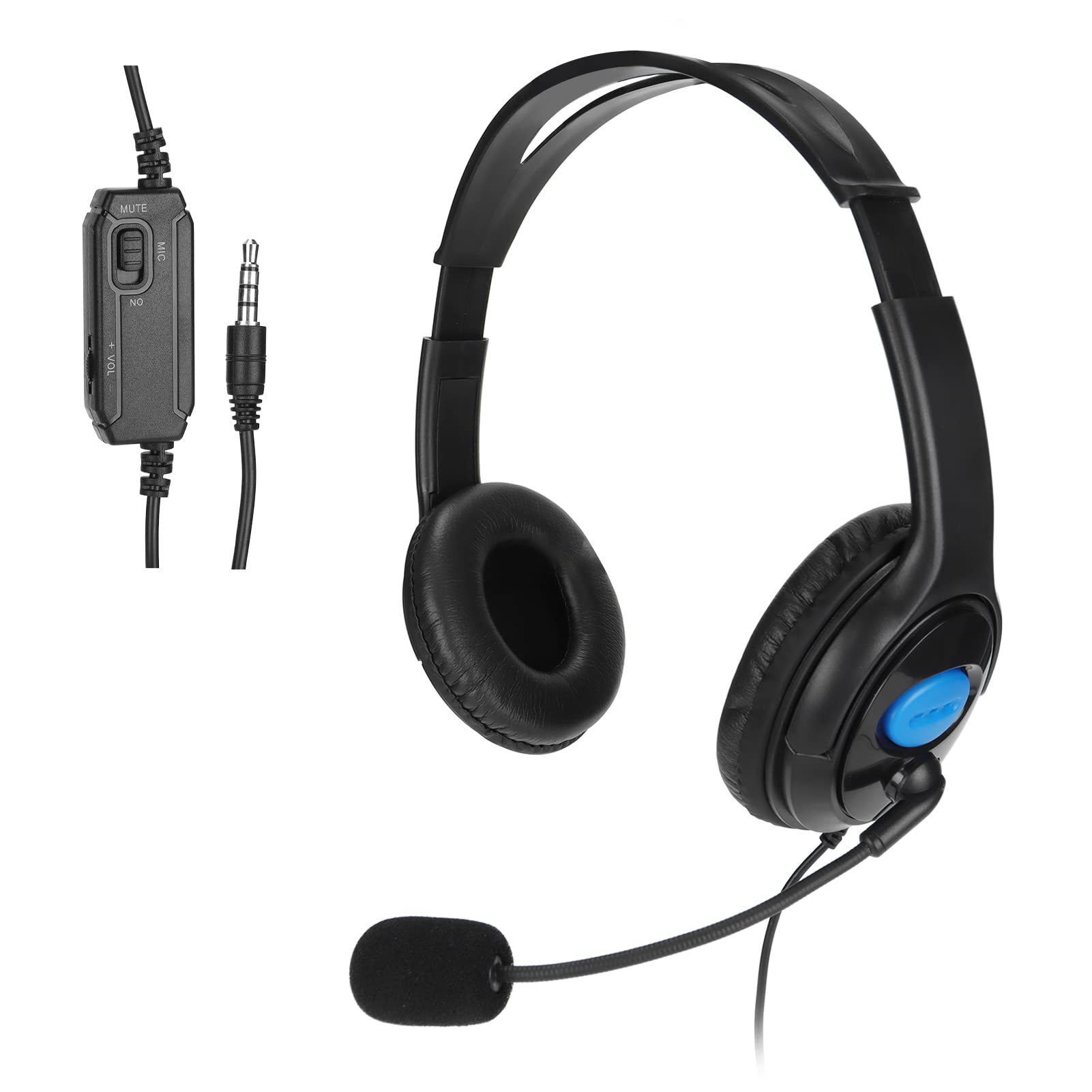 Kabelgebundenes Gaming-Headset, 120° Einstellbarer Stereo-Surround-Gaming-Kopfhörer, Lautstärkeregler, Geräuschunterdrückung, Spielkopfhörer mit Mikrofon, 3,5-mm-Stecker für