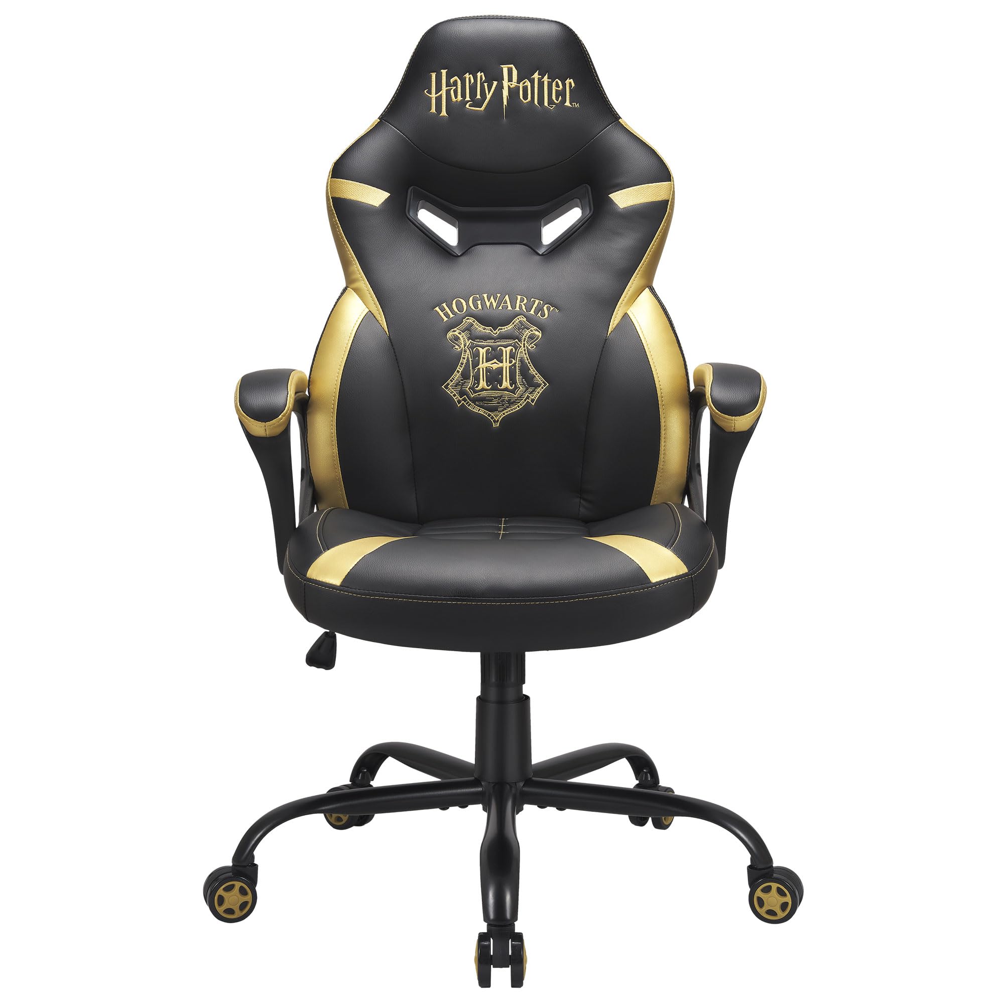 SUBSONIC Harry Potter - Gaming-Stuhl Hogwart - Bürostuhl für junior-Gamers - Schwarz und Gold - Offizielle Lizenz, M, SA5573-H5