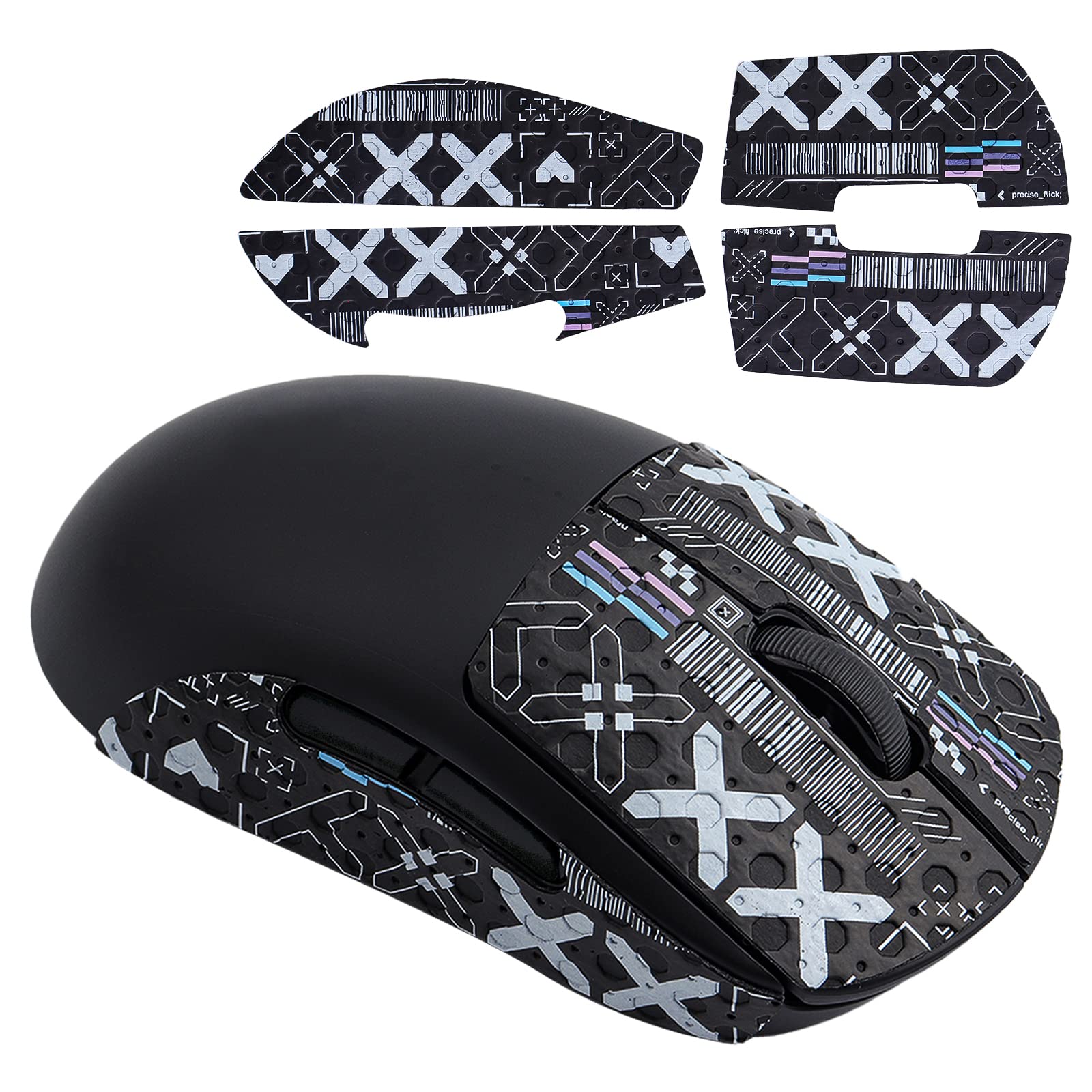 Hyekic Gaming Mouse Grip Tape für Logitech G Pro X Superlight, 4 Stück, Anti-Rutsch-Sticker, Gaming-Maus-Haut, Schweißbeständig, Selbstklebend, Profi-Maus-Upgrade-Set