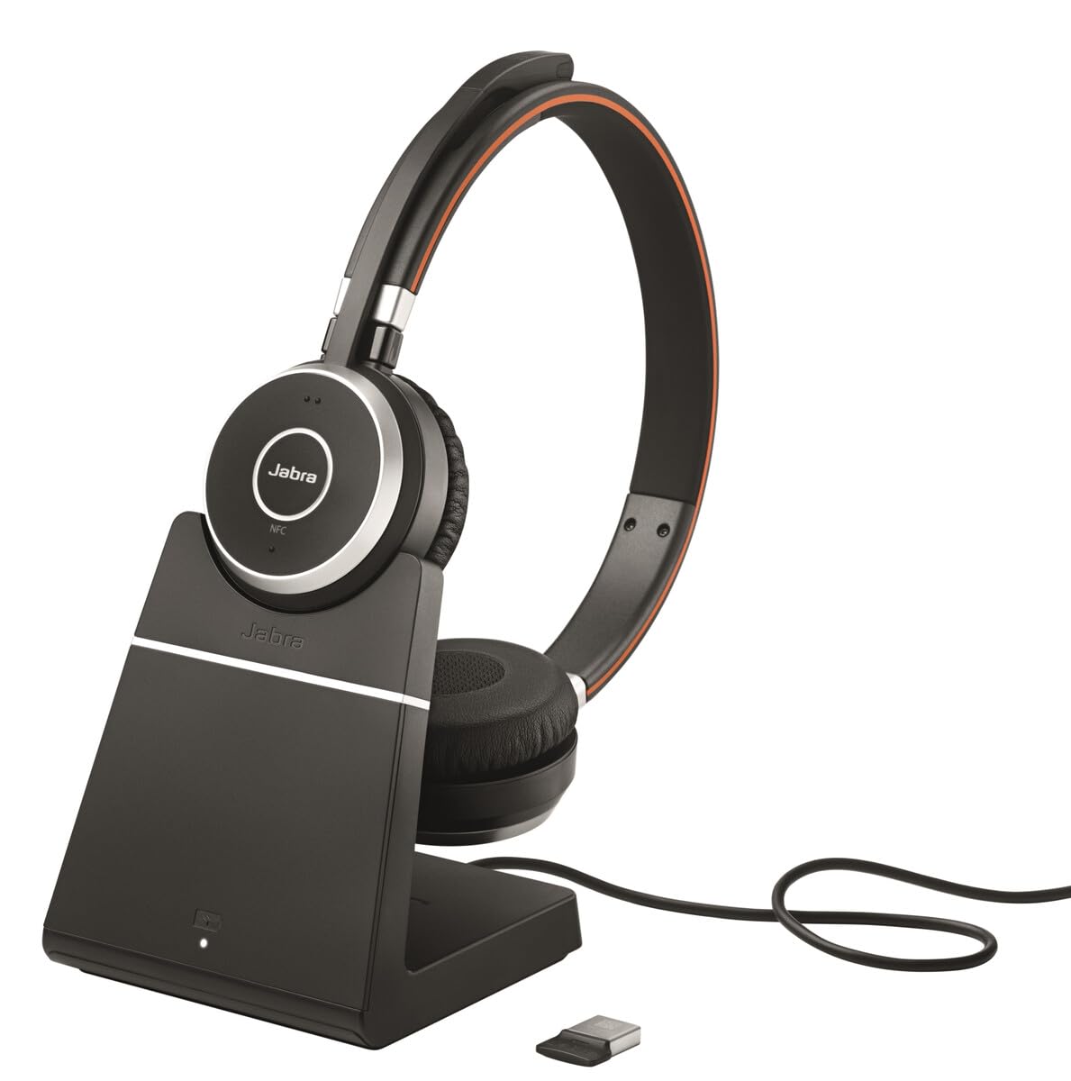 Jabra Evolve 65 SE Schnurloses Mono-Headset-Bluetooth-Headset mit Mikrofon mit Geräuschunterdrückung, langlebigem Akku und Ladestation-UC Zertifiziert für Zoom, Unify und mehr-Schwarz, 6599-833-499