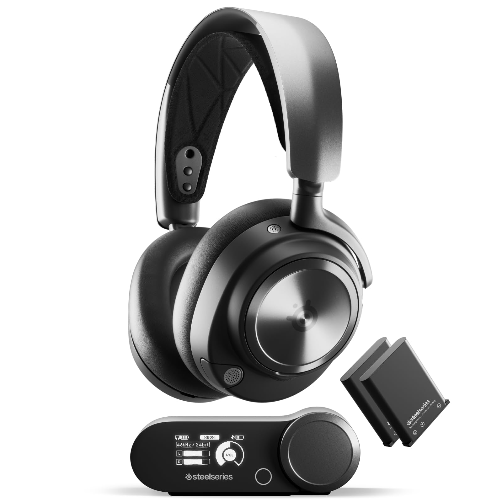 SteelSeries Arctis Nova Pro Wireless Xbox Headset - Gaming Headset Wireless - Unbegrenzte Akkulaufzeit; 2-Akku-System - Active Noise Cancellation - ClearCast Gen2 Mikro - Für Xbox, PC & mehr- Schwarz