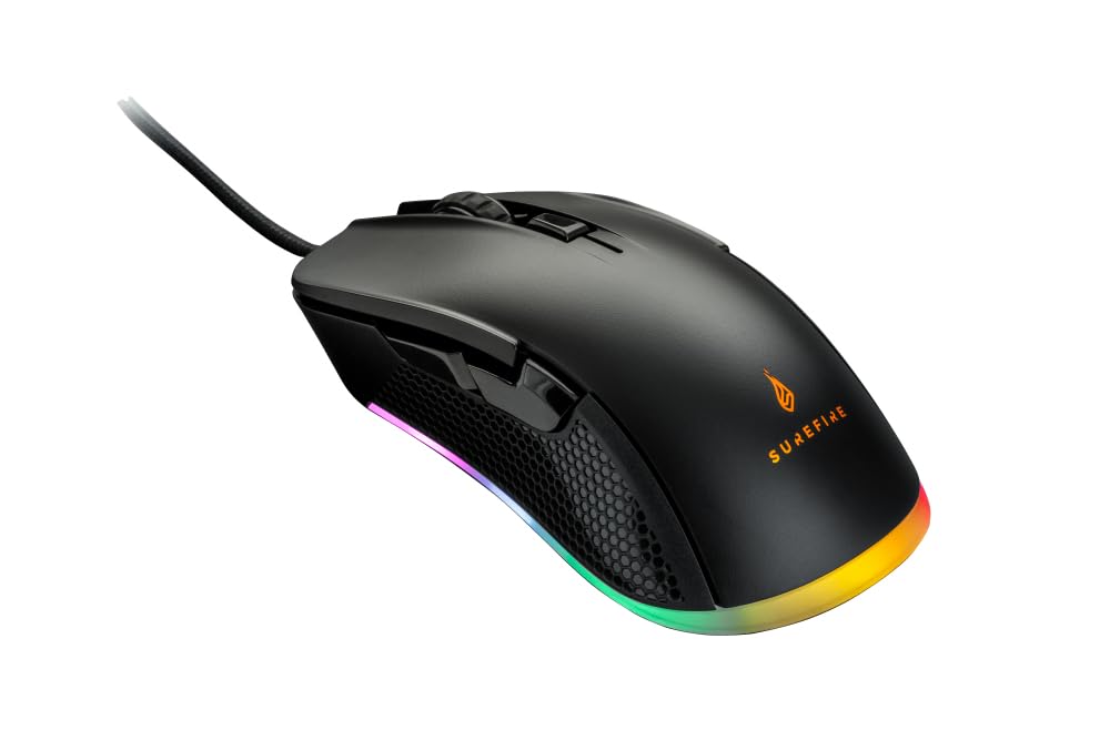 SureFire Buzzard Claw Gaming Maus, Gaming Mouse mit RGB-Beleuchtung, PC Maus mit 6 programmierbaren Tasten, Maus kabelgebunden, 7.200 DPI Computer Maus mit 1,8m Kabel