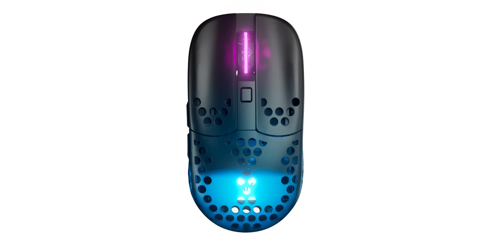 Xtrfy MZ1 Wireless, ultraleichte kabellose Gaming-Maus, 2.4 GHz Funk, Pixart 3370 Sensor, einzigartige Form für optimales Zielen, RGB-Beleuchtung, wiederaufladbar, schwarz